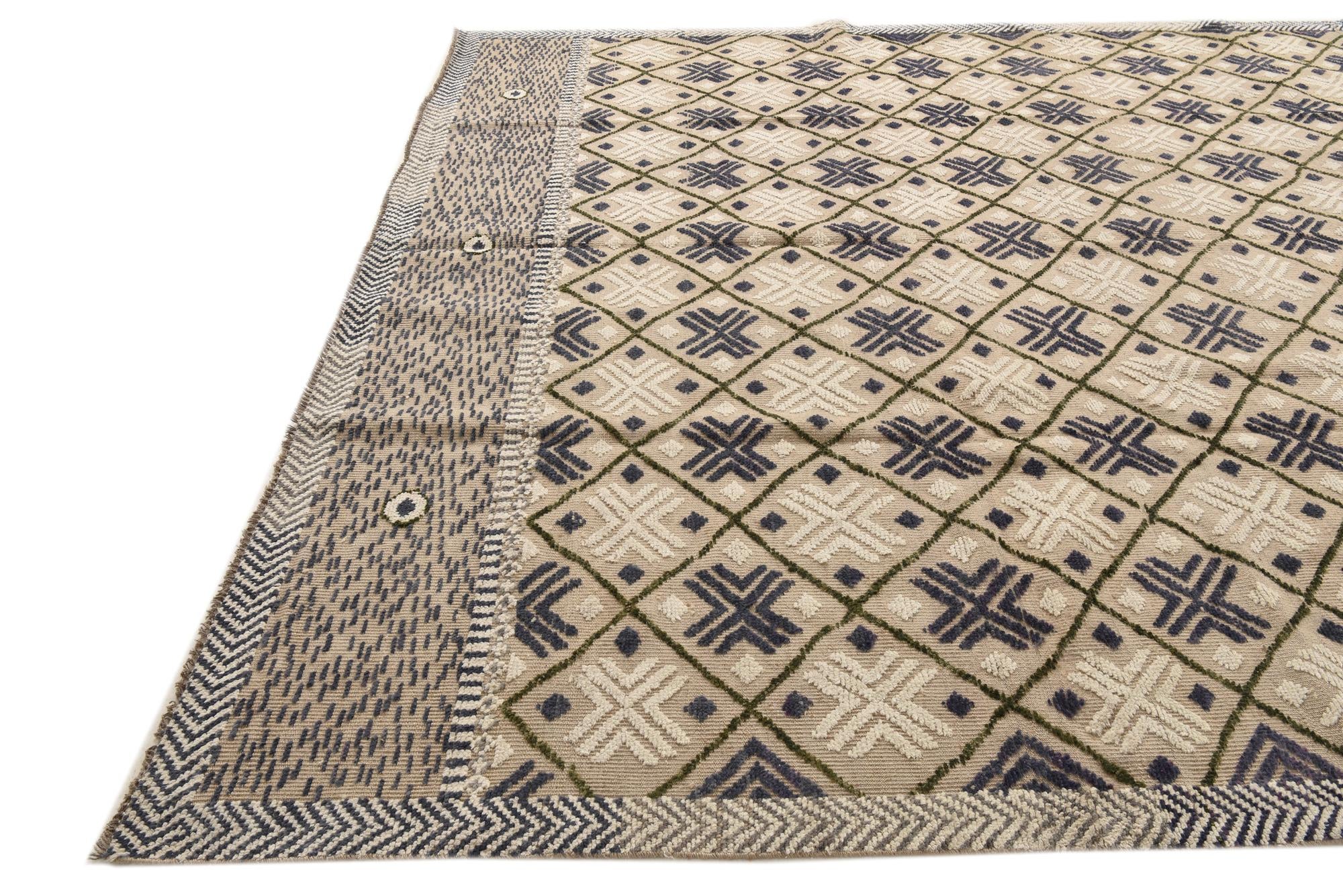 9' 9 x 14' 6 Hand Knotted Darya Wool Rug