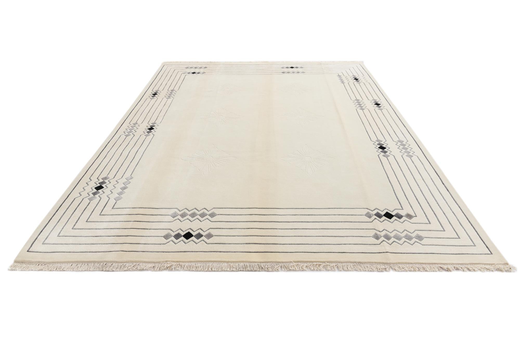 7' 10 x 9' 11 Hand Knotted Darya Wool Rug