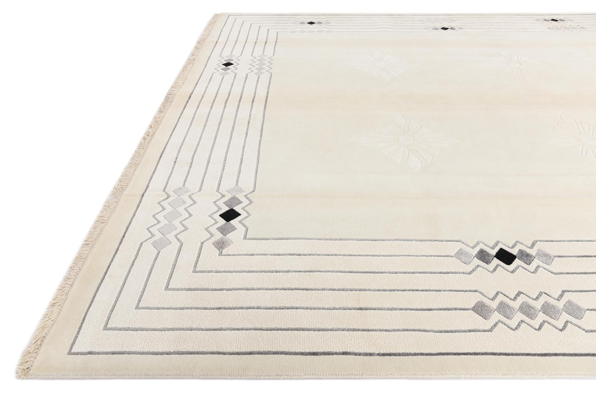 7' 10 x 9' 11 Hand Knotted Darya Wool Rug