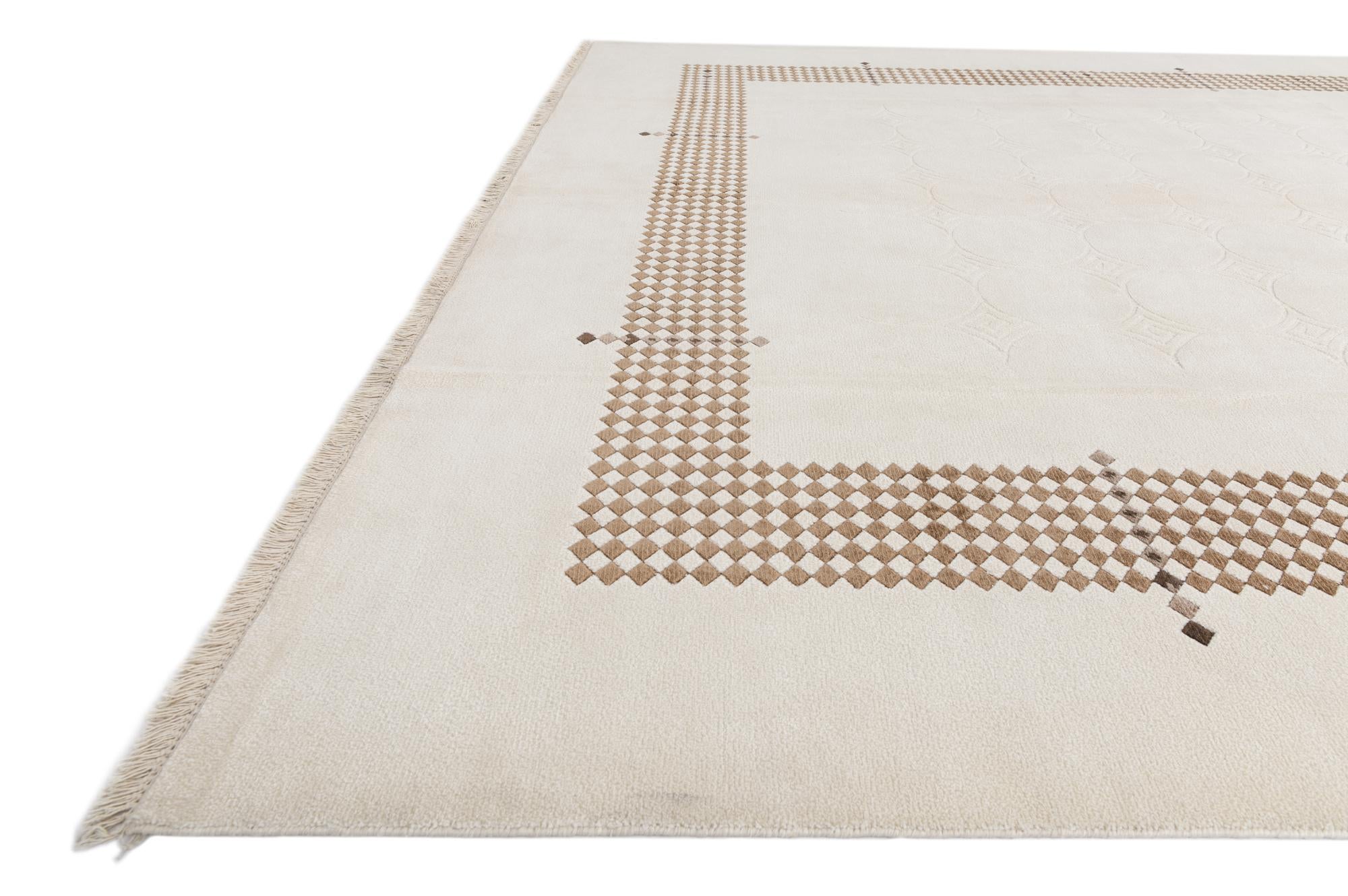 9' 6 x 12' 10 Hand Knotted Darya Wool Rug