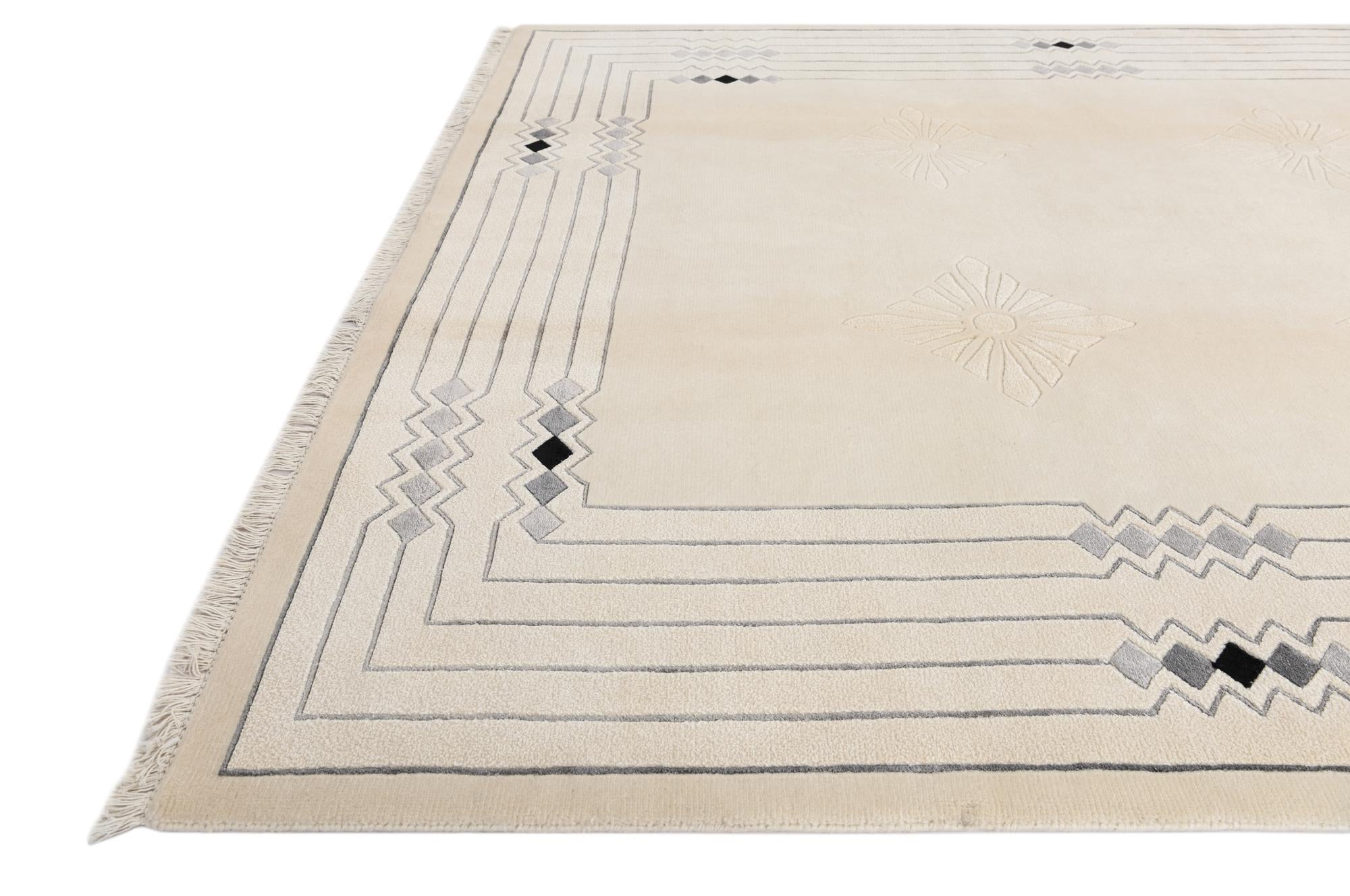6' 6 x 9' 11 Hand Knotted Darya Wool Rug
