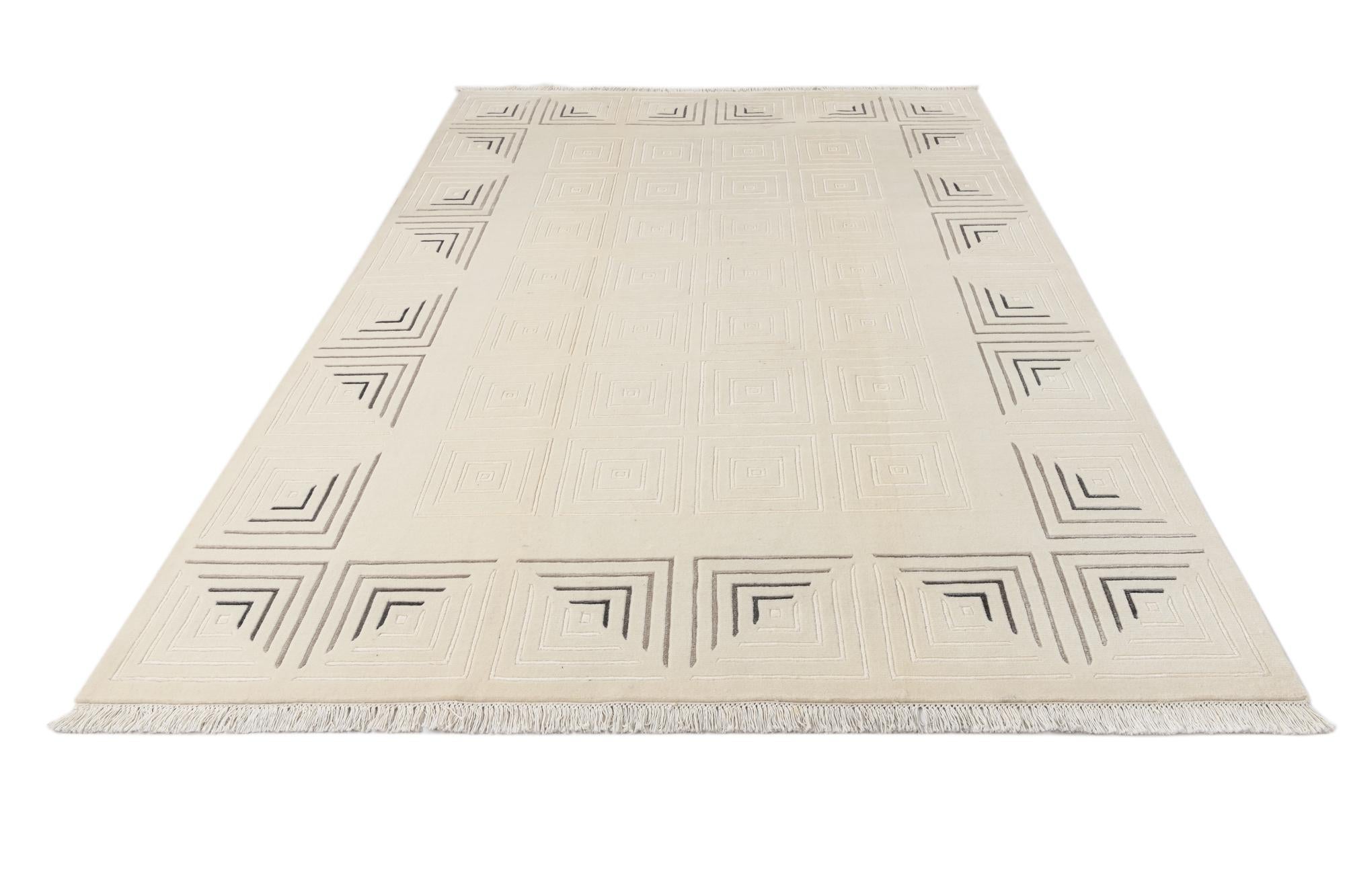 6' 7 x 9' 7 Hand Knotted Darya Wool Rug