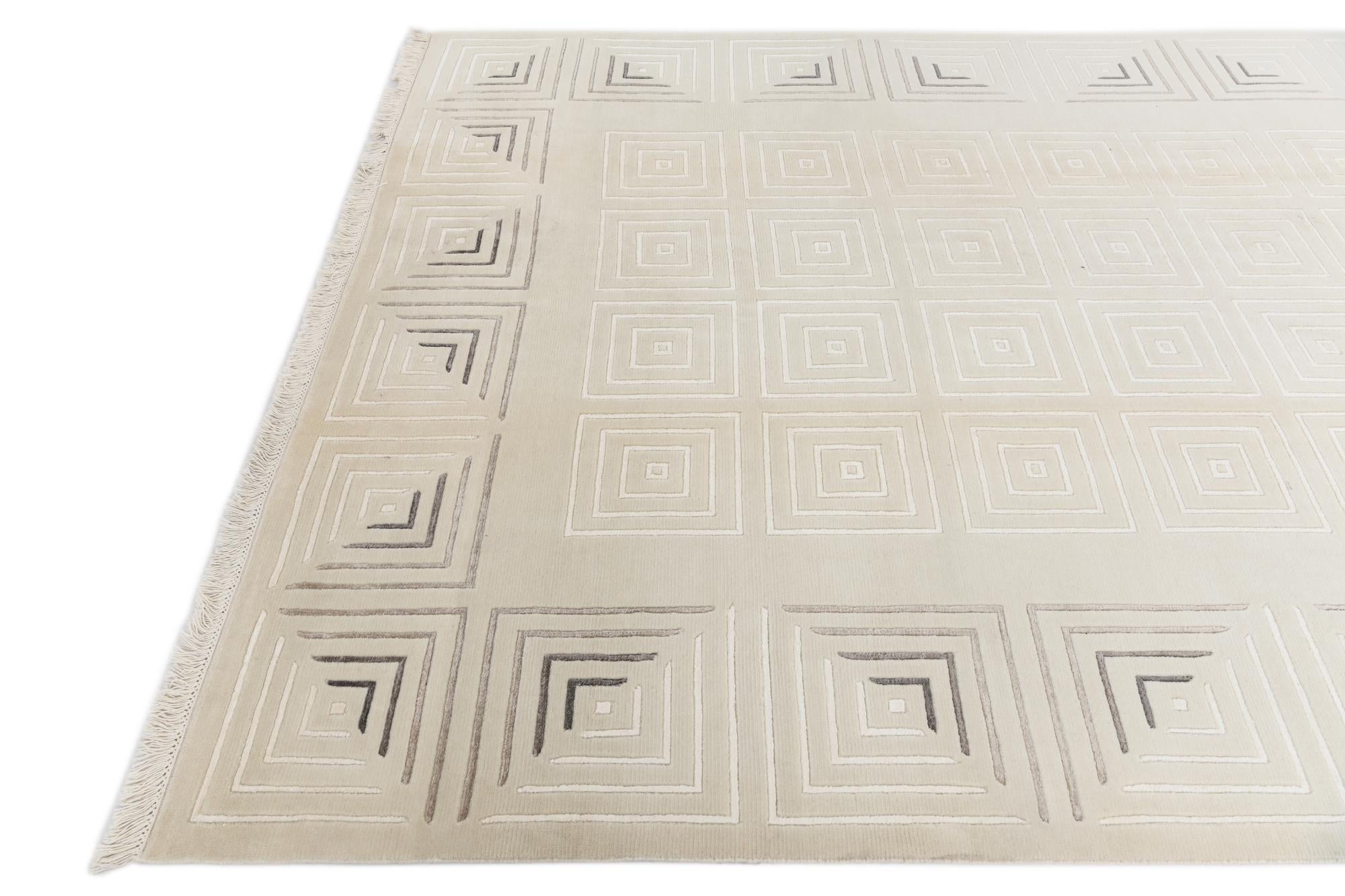 6' 7 x 9' 7 Hand Knotted Darya Wool Rug
