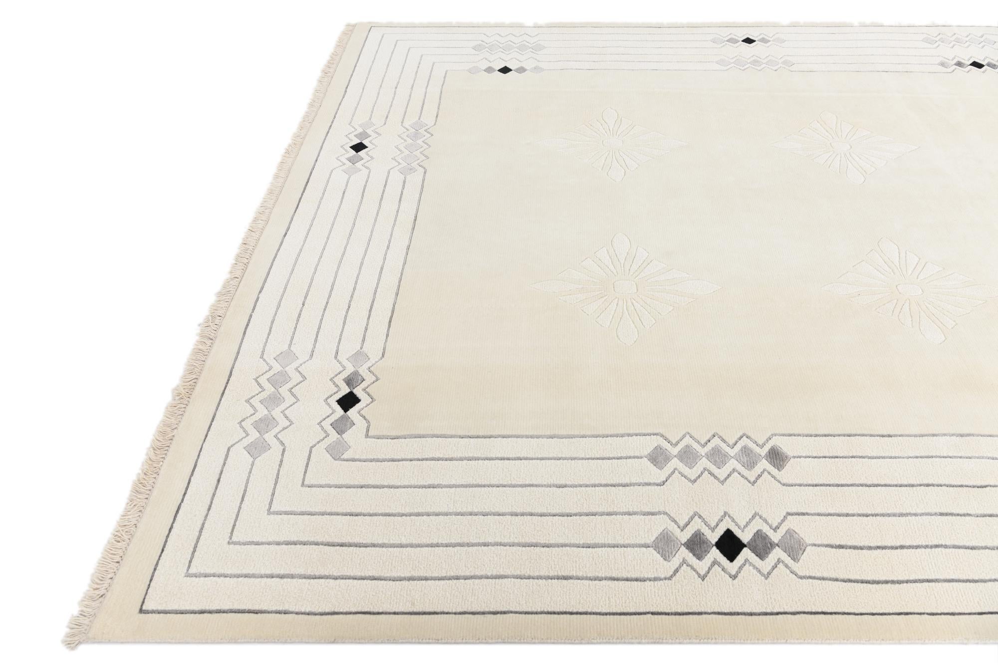 6' 11 x 9' 5 Hand Knotted Darya Wool Rug