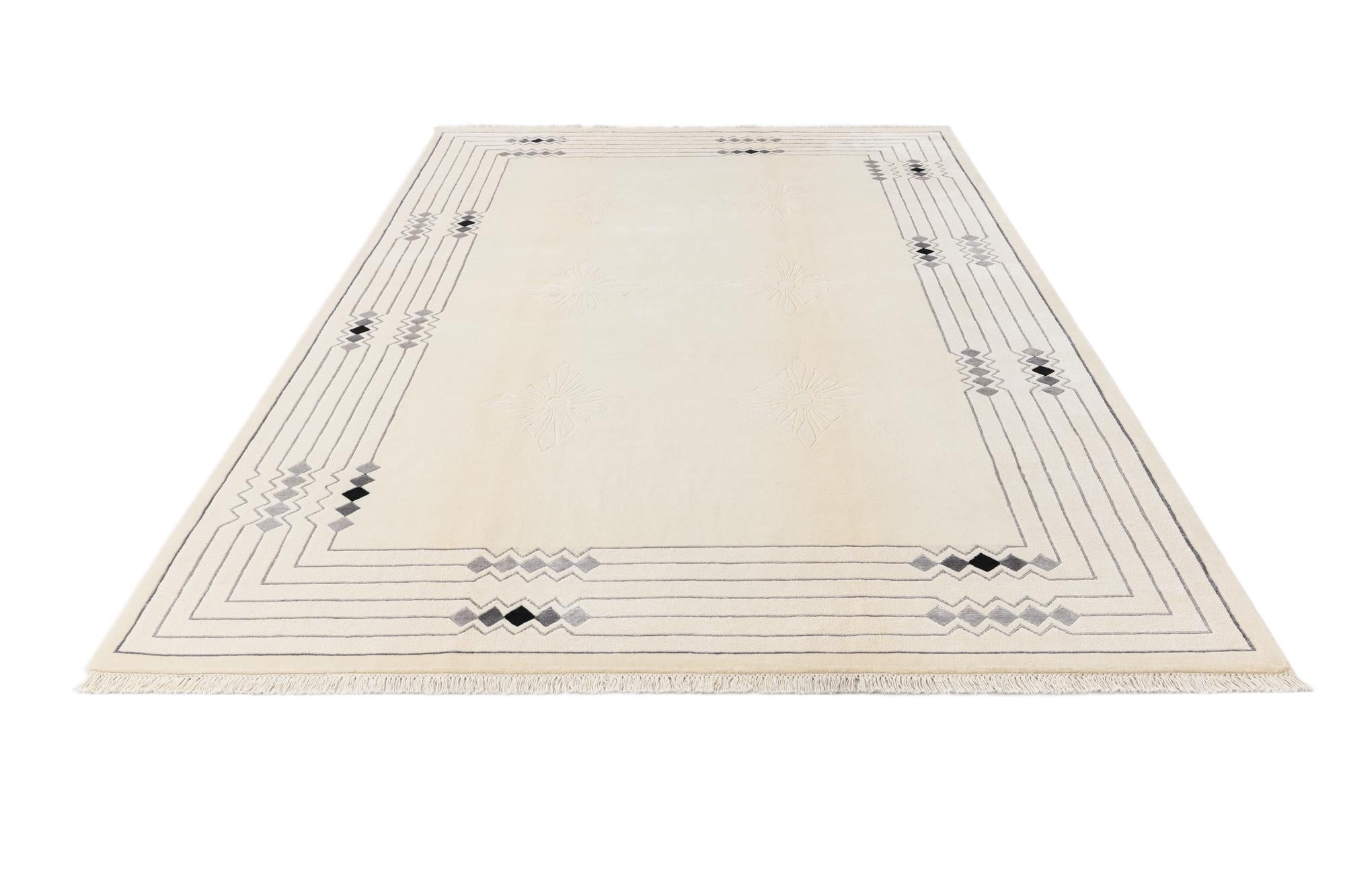 6' 9 x 9' 10 Hand Knotted Darya Wool Rug