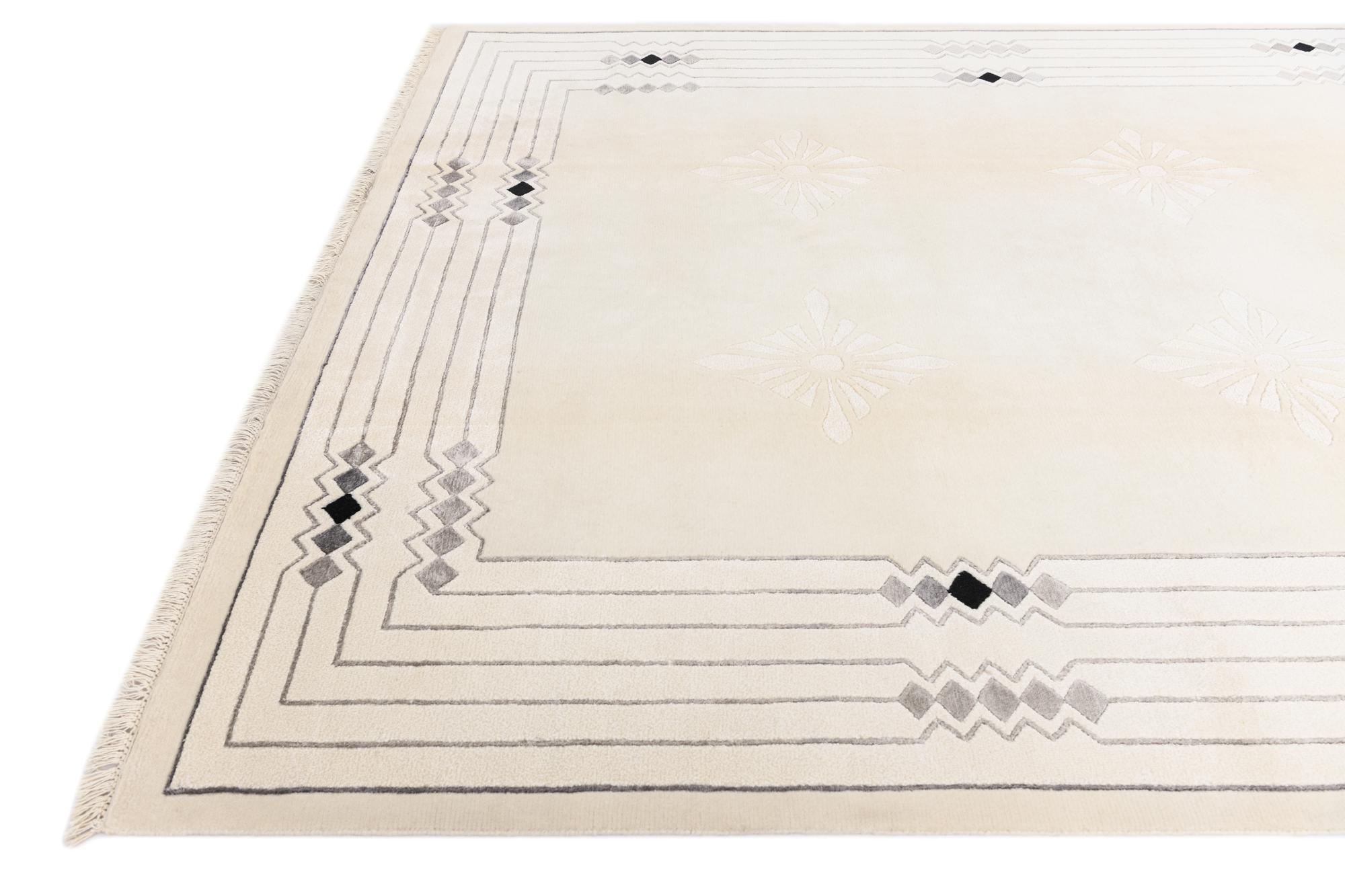 6' 9 x 9' 10 Hand Knotted Darya Wool Rug