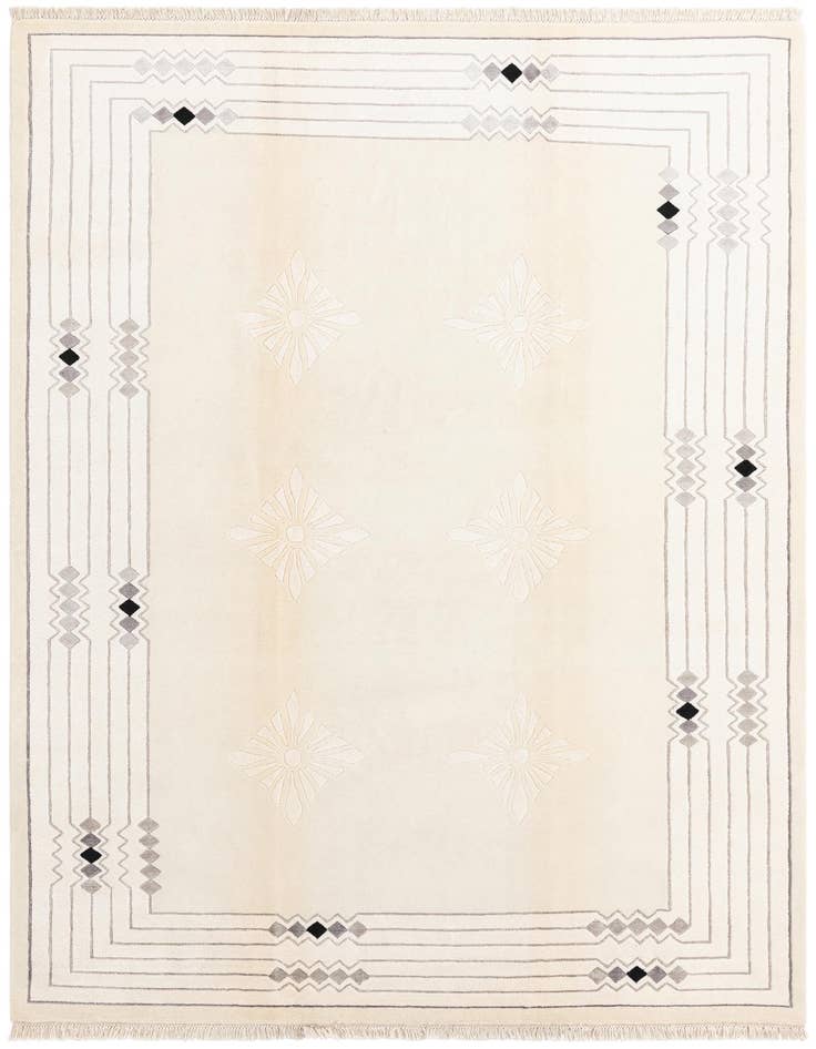 Detail image of 6' 9 x 9' 10 Hand Knotted Darya Wool Rug
