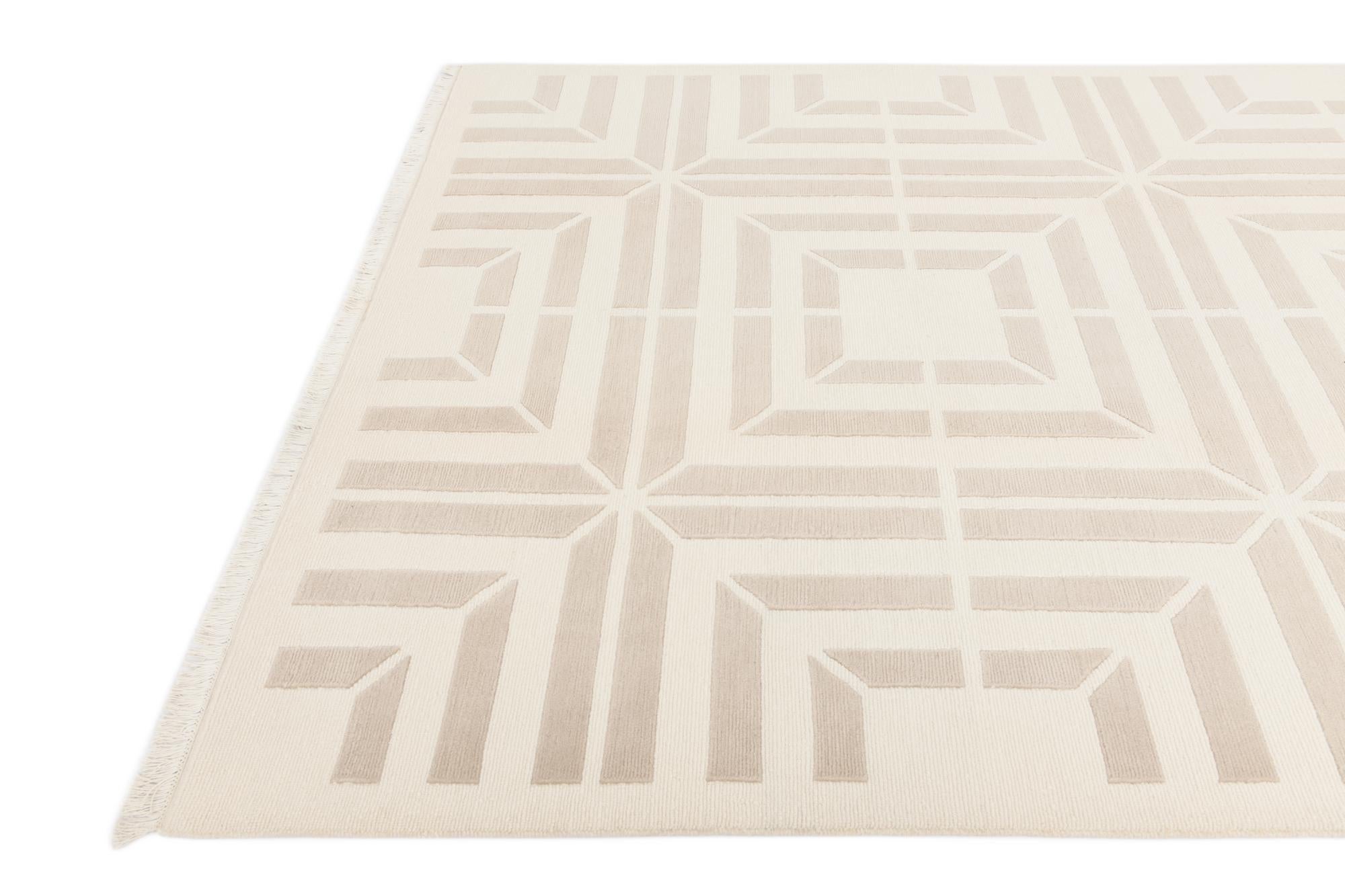 6' 8 x 9' 11 Hand Knotted Darya Wool Rug