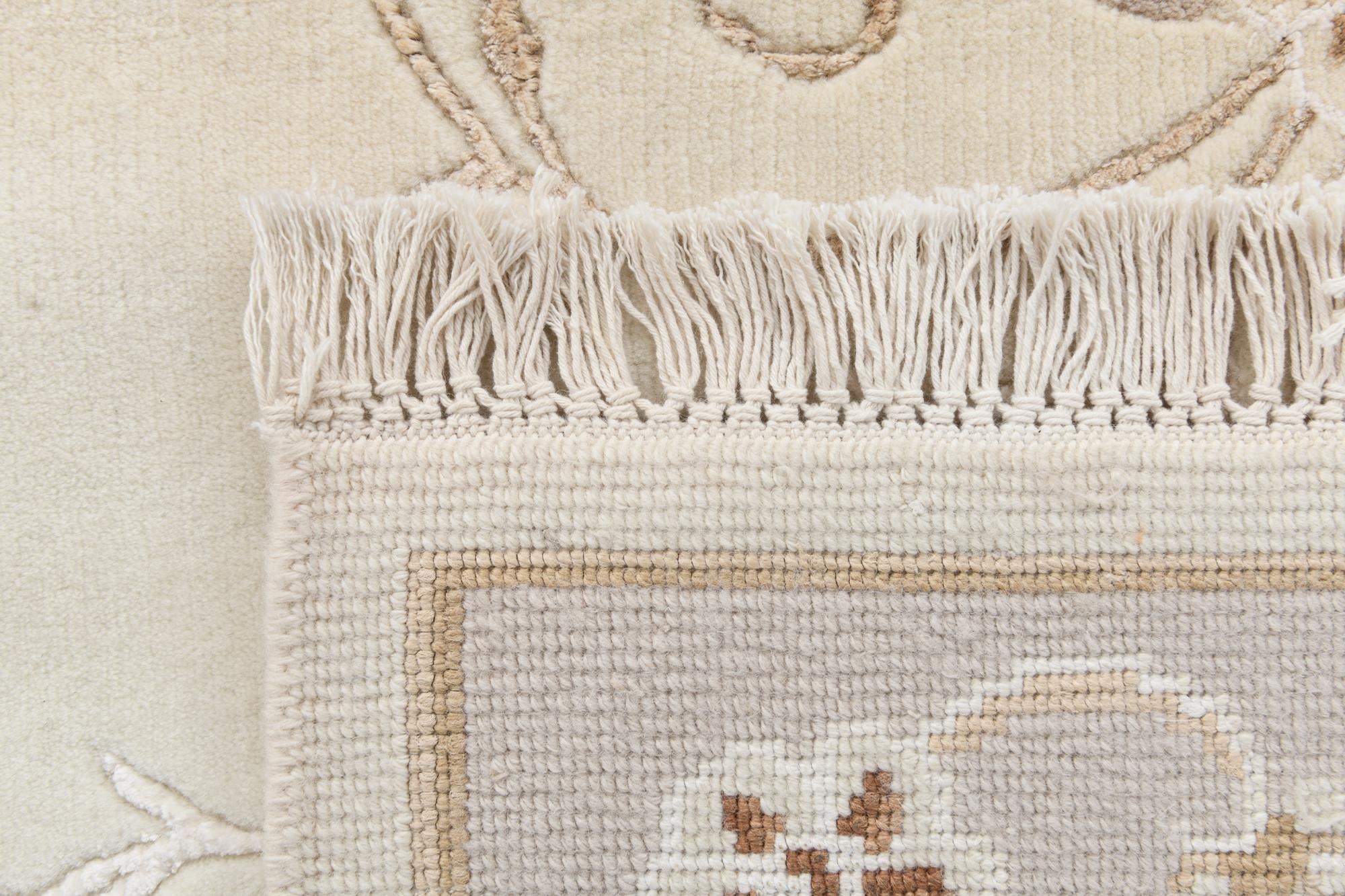 5' 1 x 6' 5 Hand Knotted Darya Wool Rug