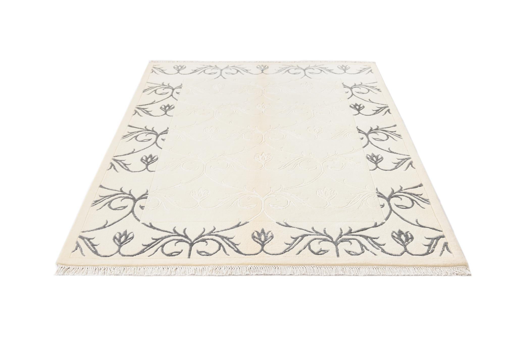 4' 9 x 6' 8 Hand Knotted Darya Wool Rug