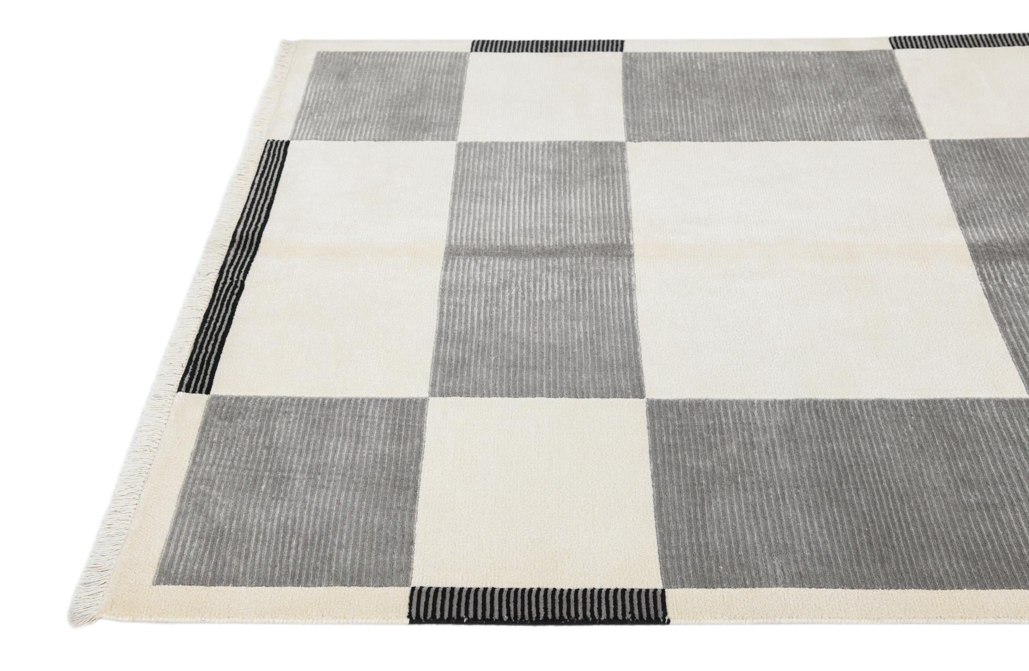4' 11 x 6' 8 Hand Knotted Darya Wool Rug