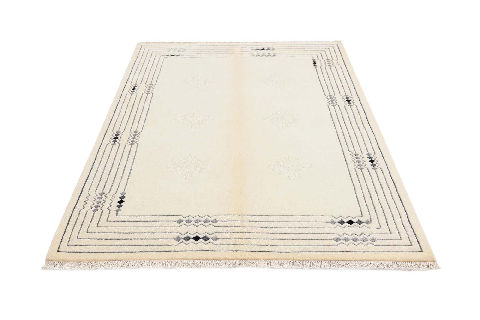 4' 8 x 6' 9 Hand Knotted Darya Wool Rug