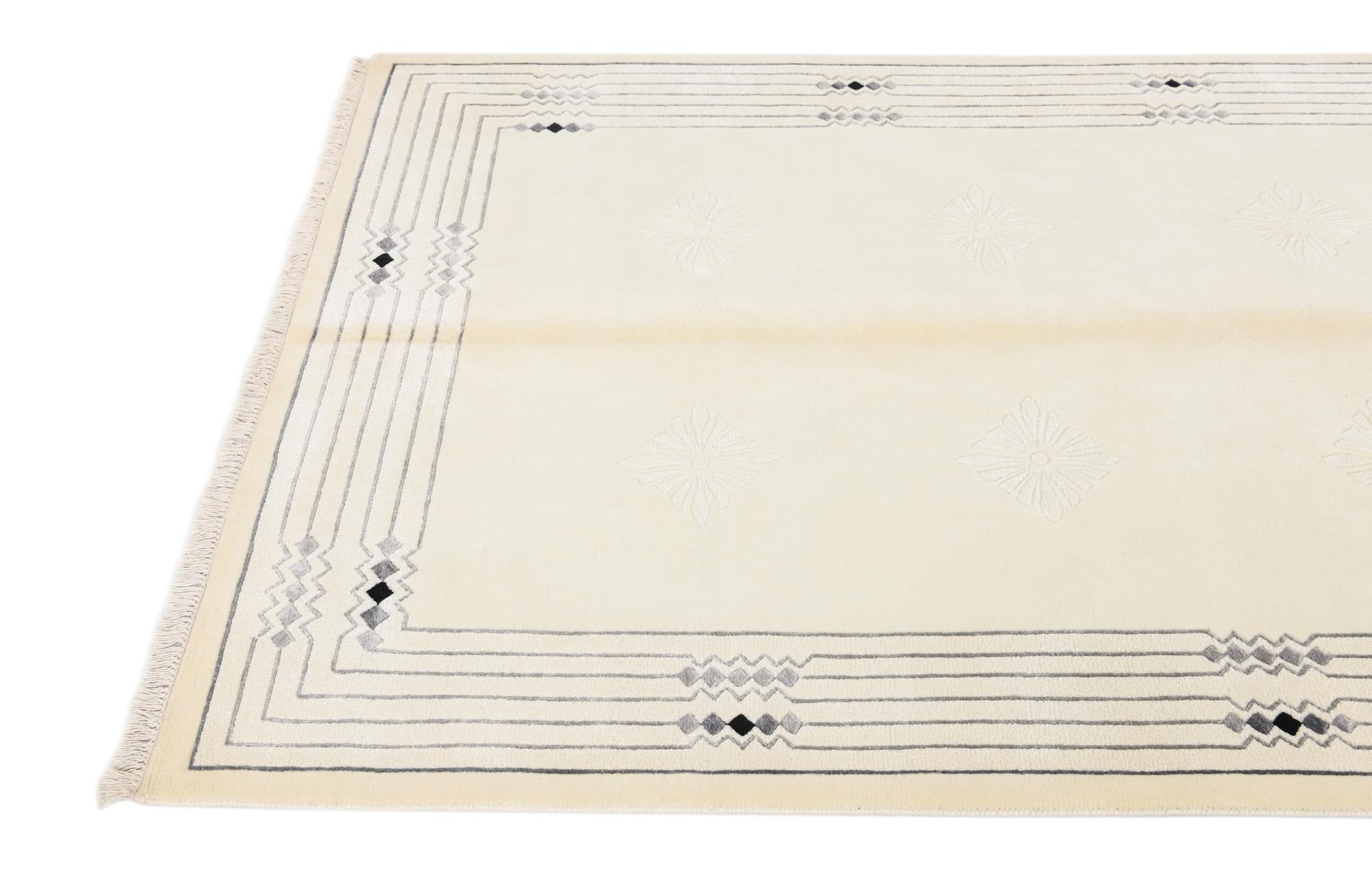 4' 8 x 6' 9 Hand Knotted Darya Wool Rug