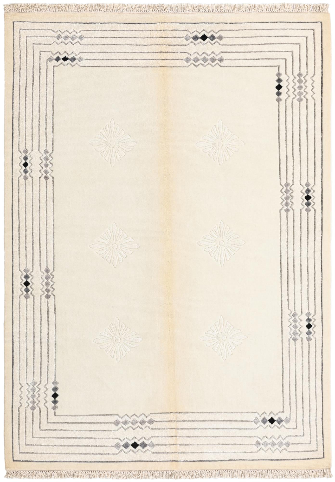 4' 8 x 6' 9 Hand Knotted Darya Wool Rug