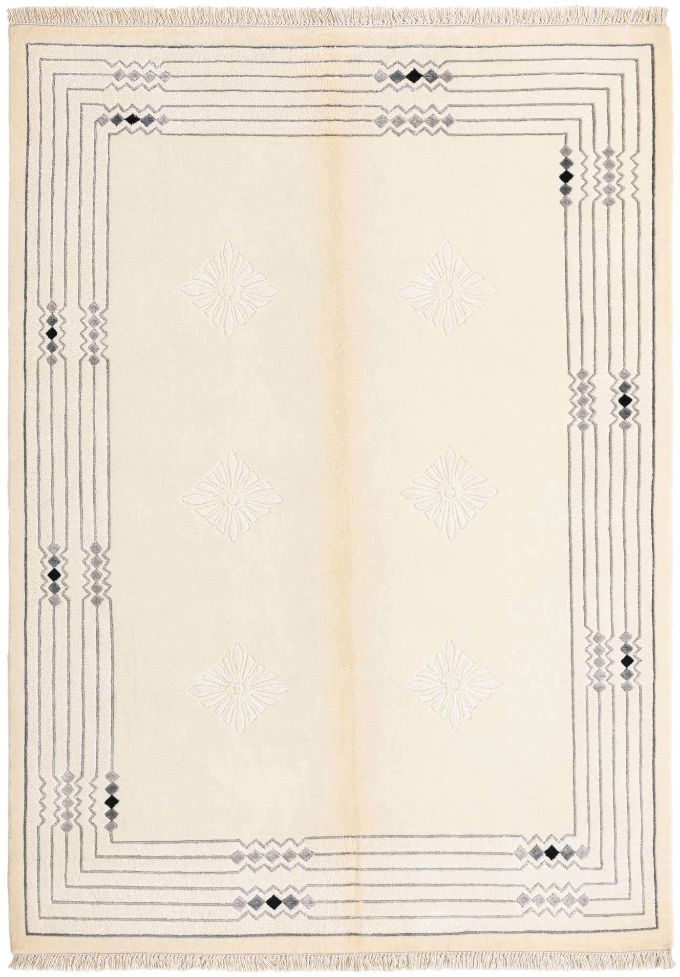 4' 8 x 6' 9 Hand Knotted Darya Wool Rug