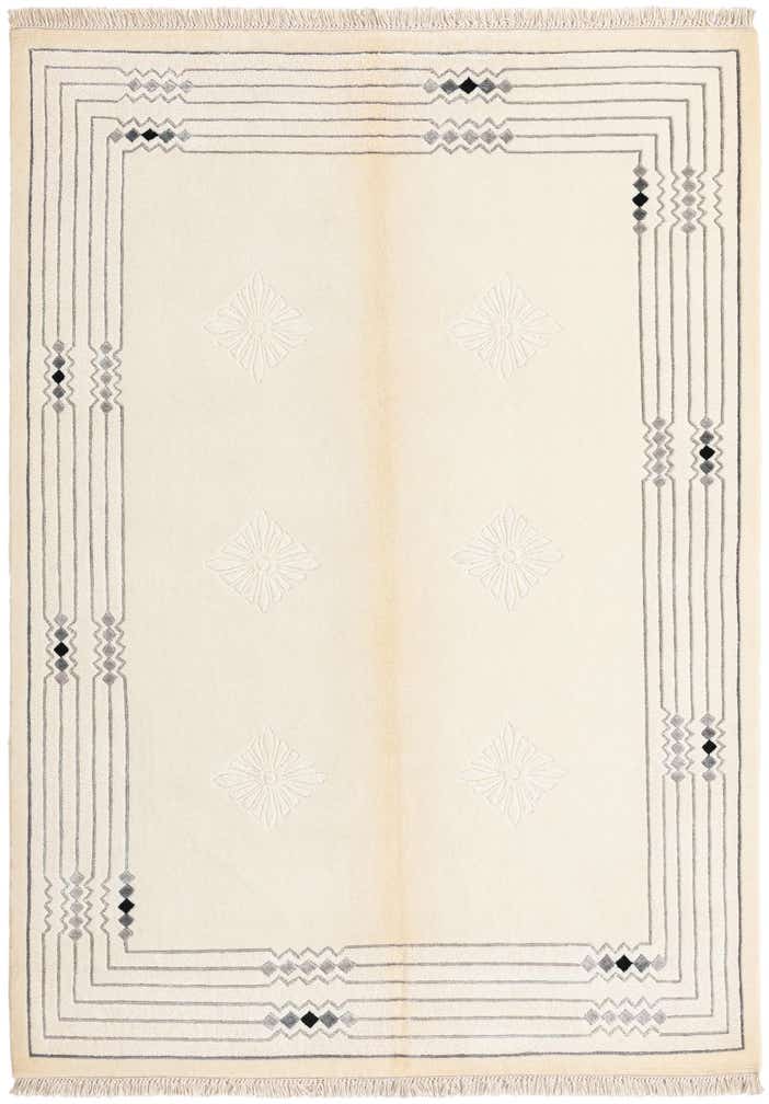 4' 8 x 6' 9 Hand Knotted Darya Wool Rug