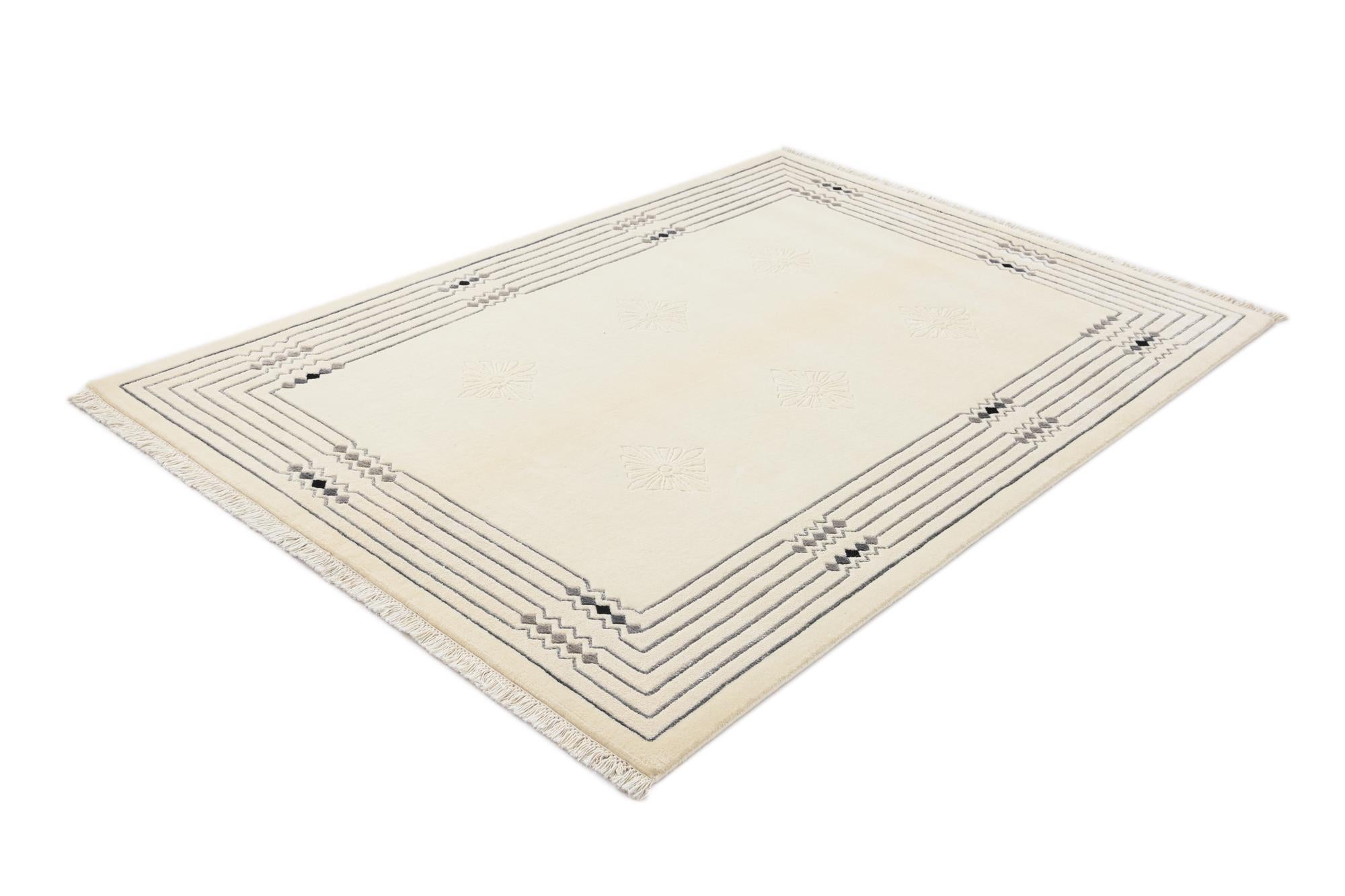 4' 6 x 6' 8 Hand Knotted Darya Wool Rug