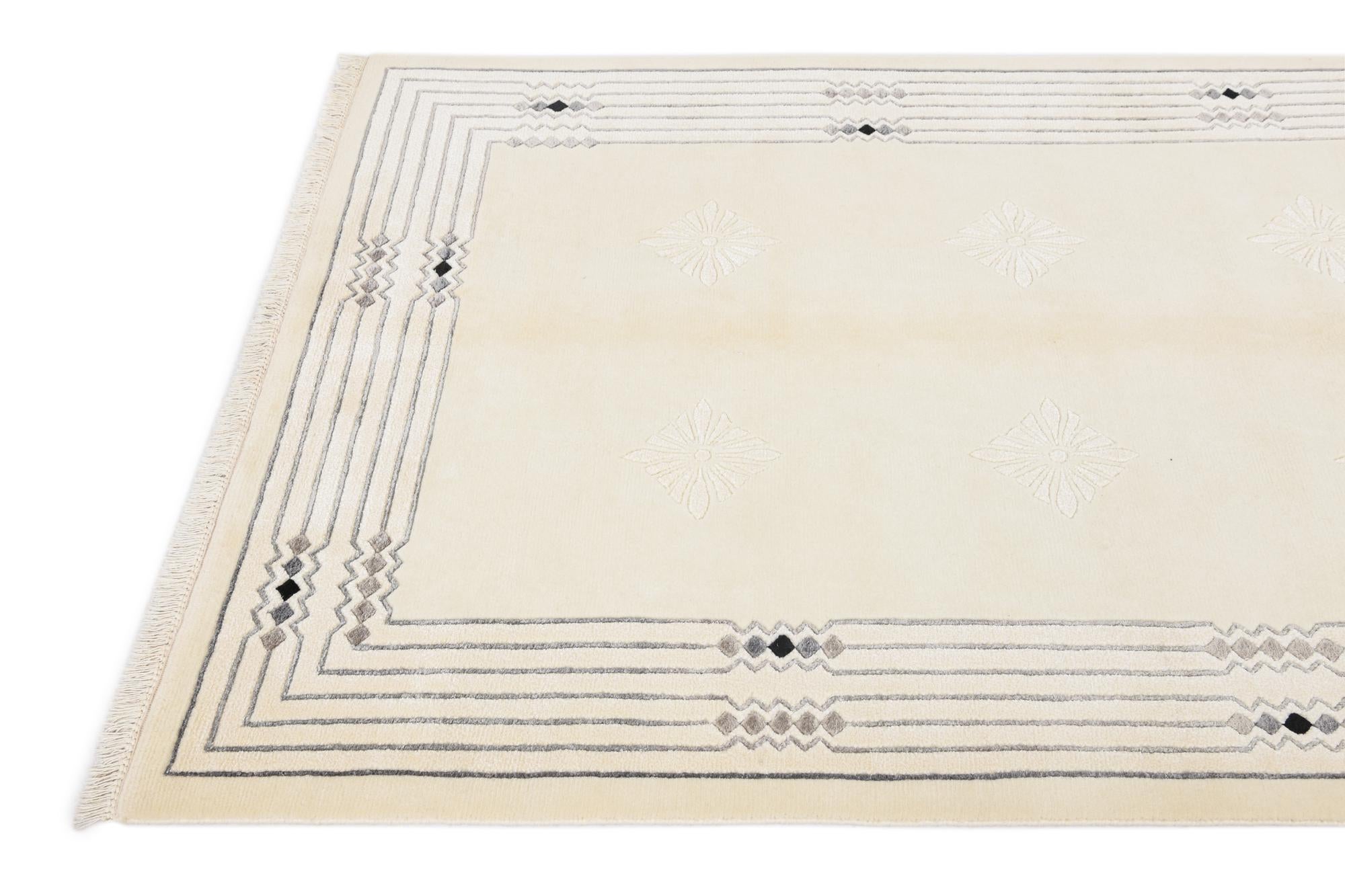 4' 6 x 6' 8 Hand Knotted Darya Wool Rug