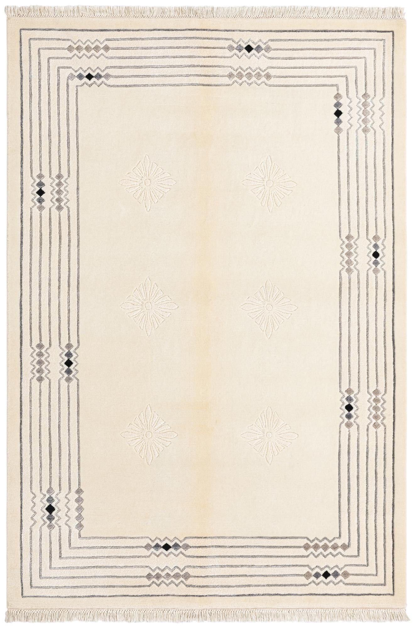 4' 6 x 6' 8 Hand Knotted Darya Wool Rug