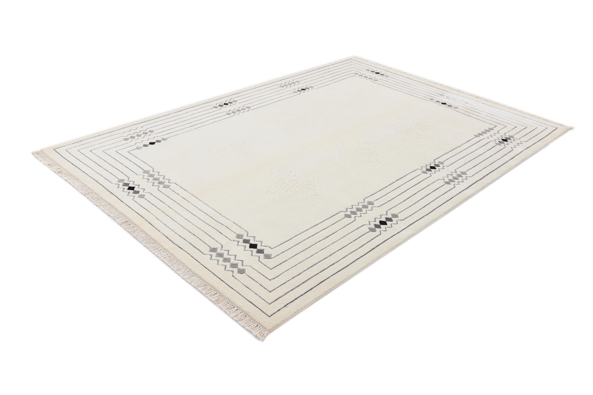 5' 7 x 7' 10 Hand Knotted Darya Wool Rug