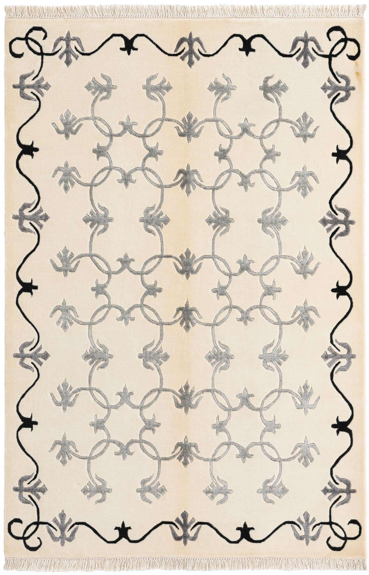 4' x 5' 11 Hand Knotted Darya Wool Rug