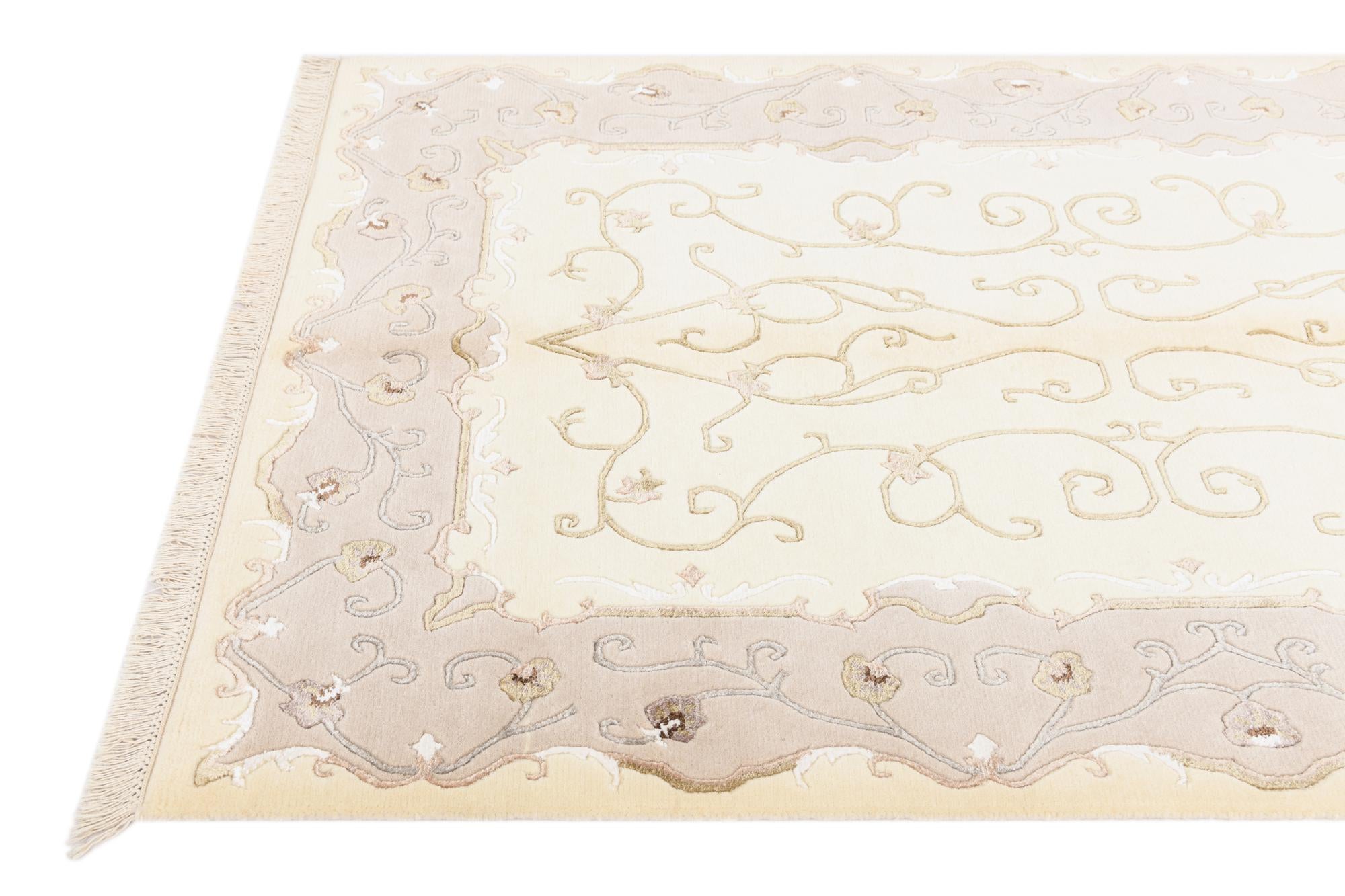 4' 2 x 5' 11 Hand Knotted Darya Wool Rug