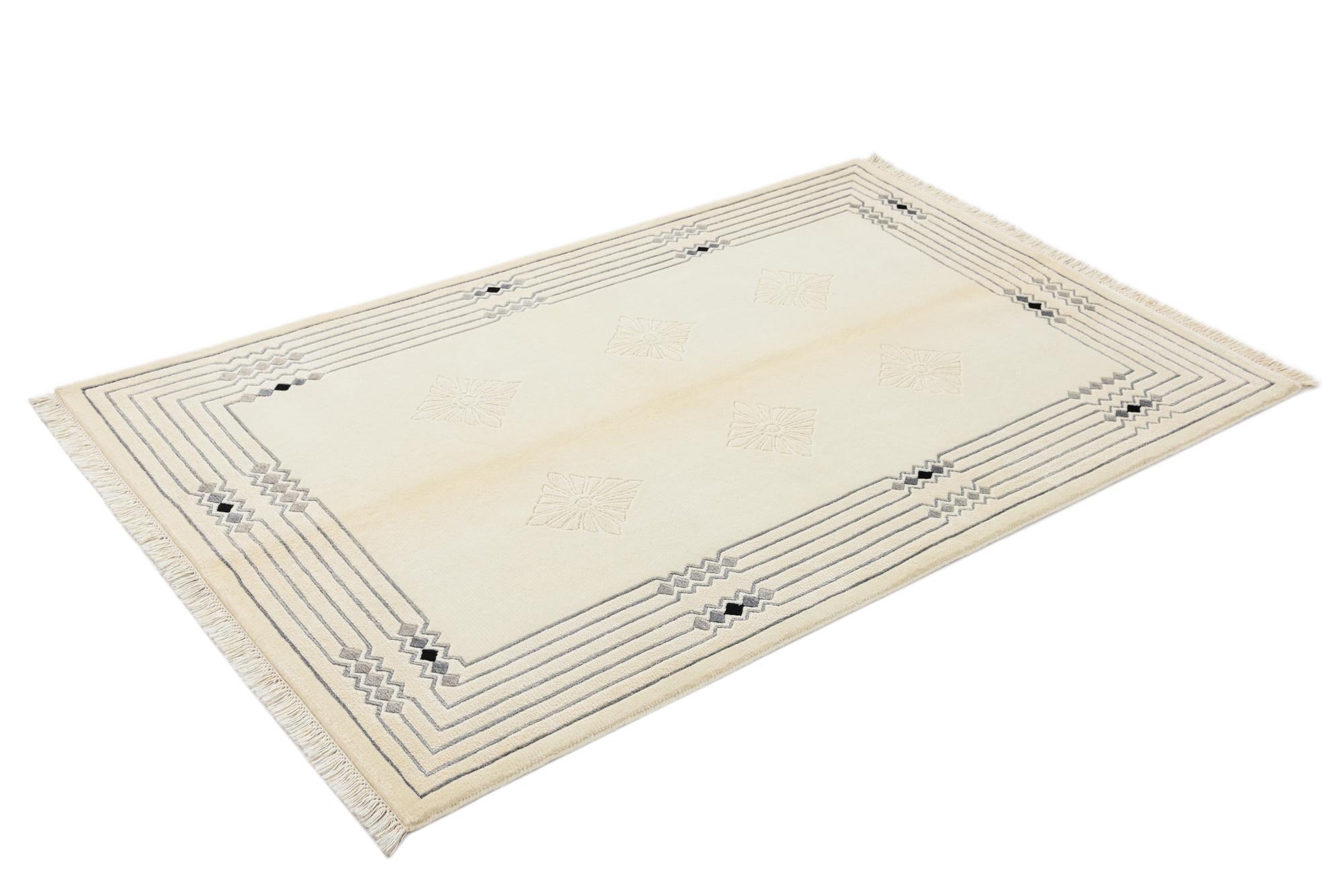 3' 11 x 6' 1 Hand Knotted Darya Wool Rug