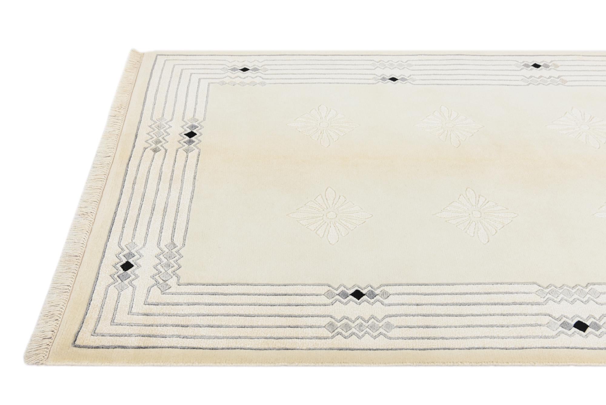 3' 11 x 6' 1 Hand Knotted Darya Wool Rug