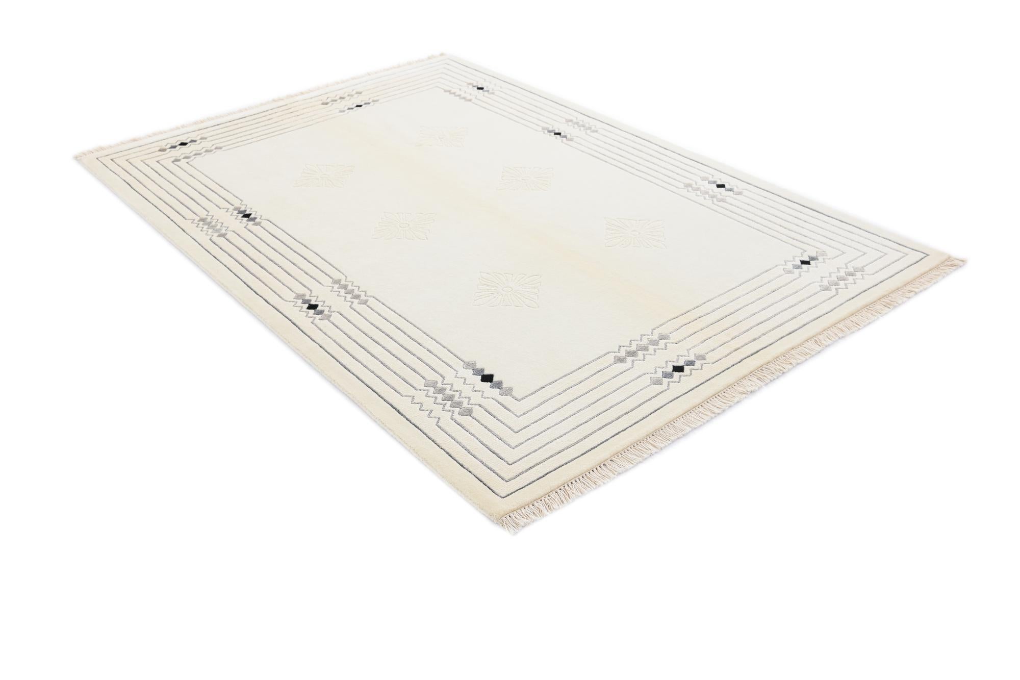 4' 8 x 6' 8 Hand Knotted Darya Wool Rug