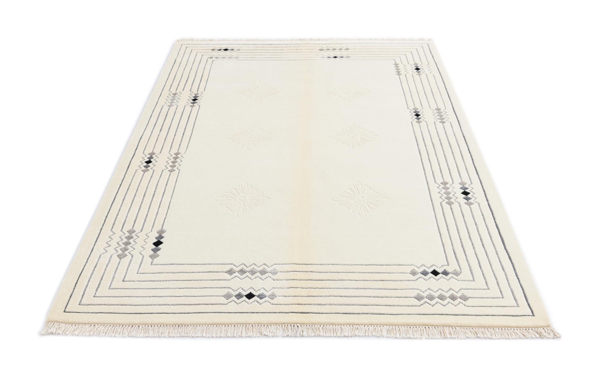 4' 8 x 6' 8 Hand Knotted Darya Wool Rug