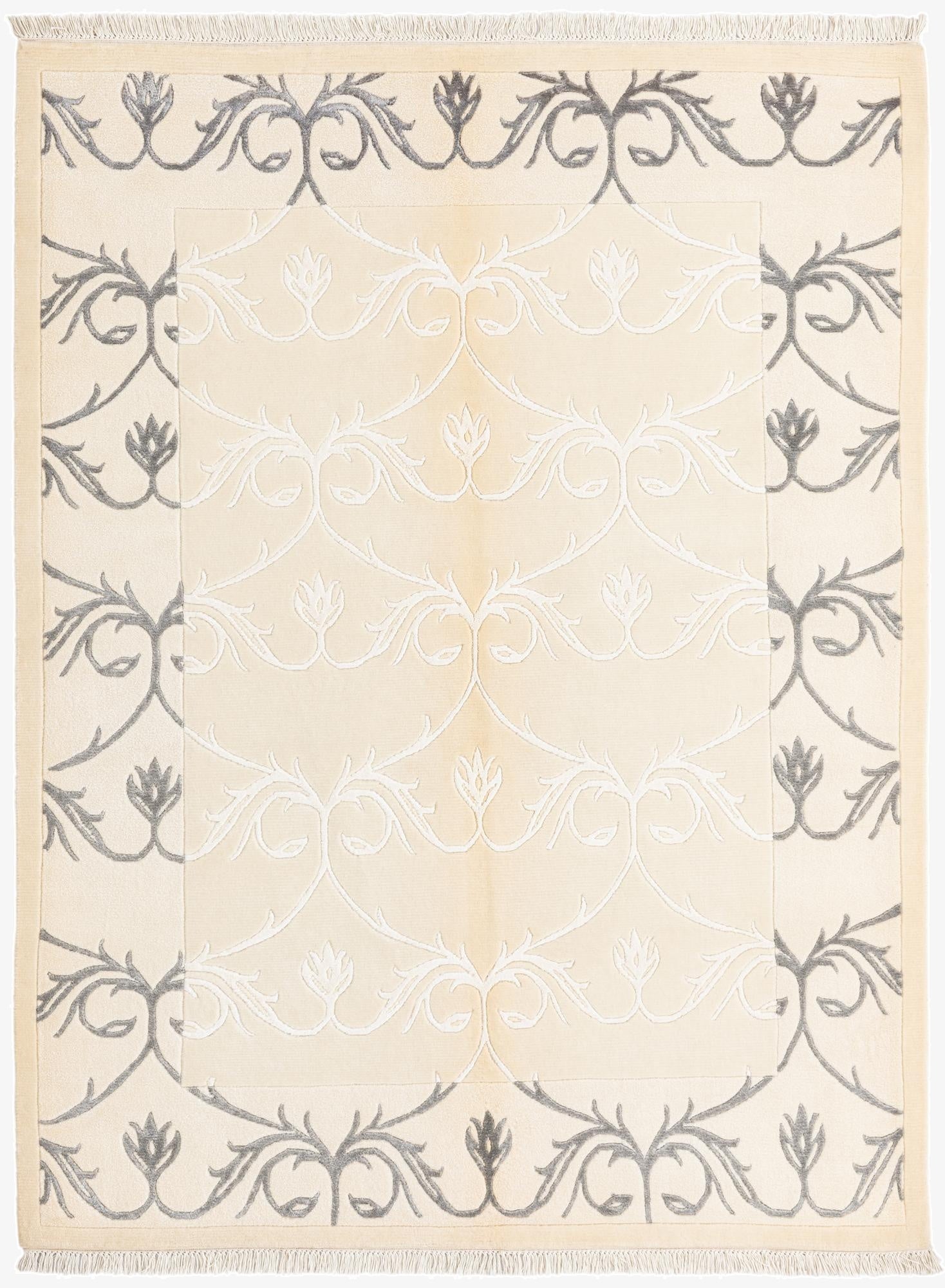 4' 11 x 6' 8  Hand Knotted Darya Wool Rug