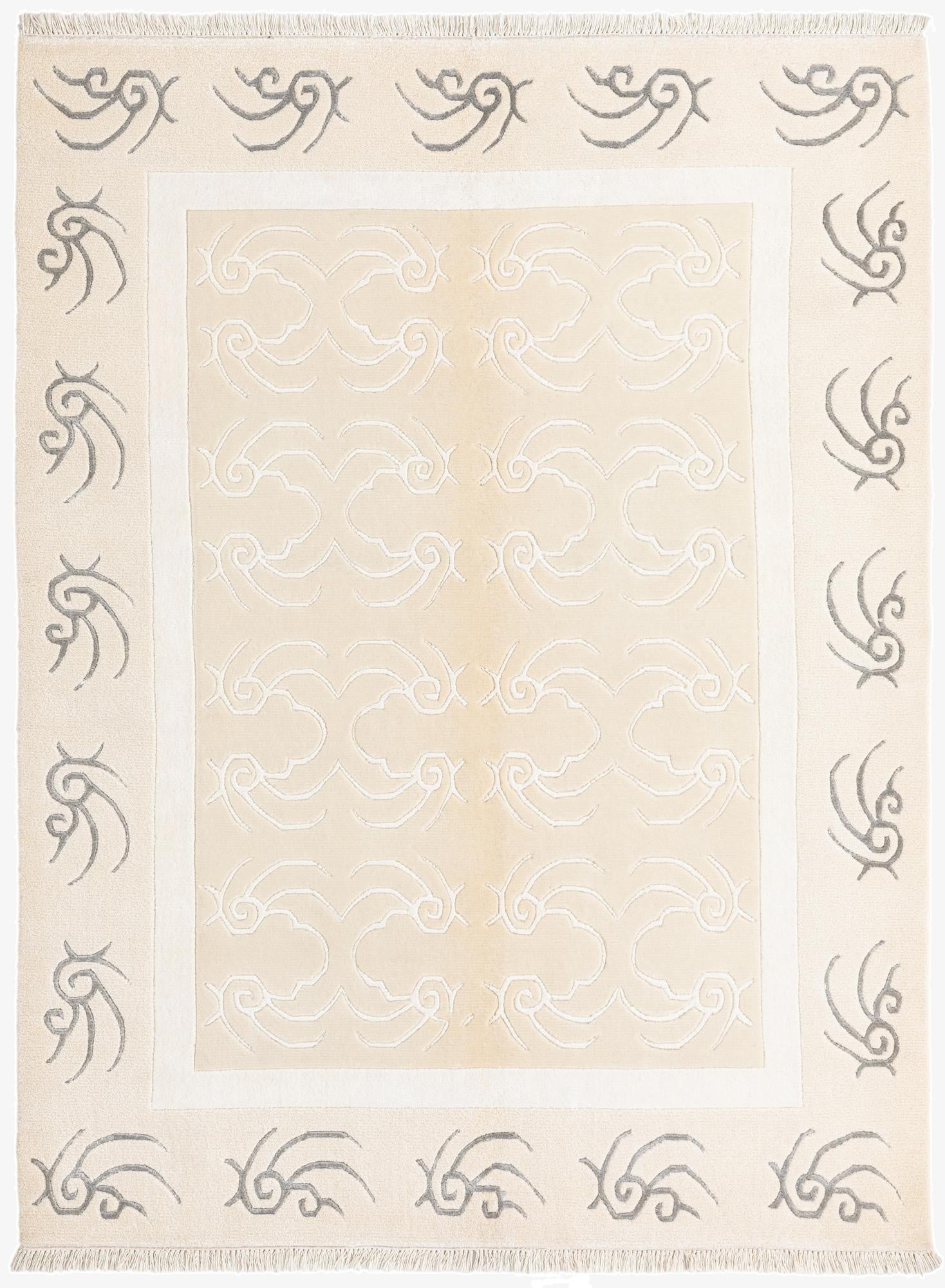 4' 11 x 6' 8  Hand Knotted Darya Wool Rug