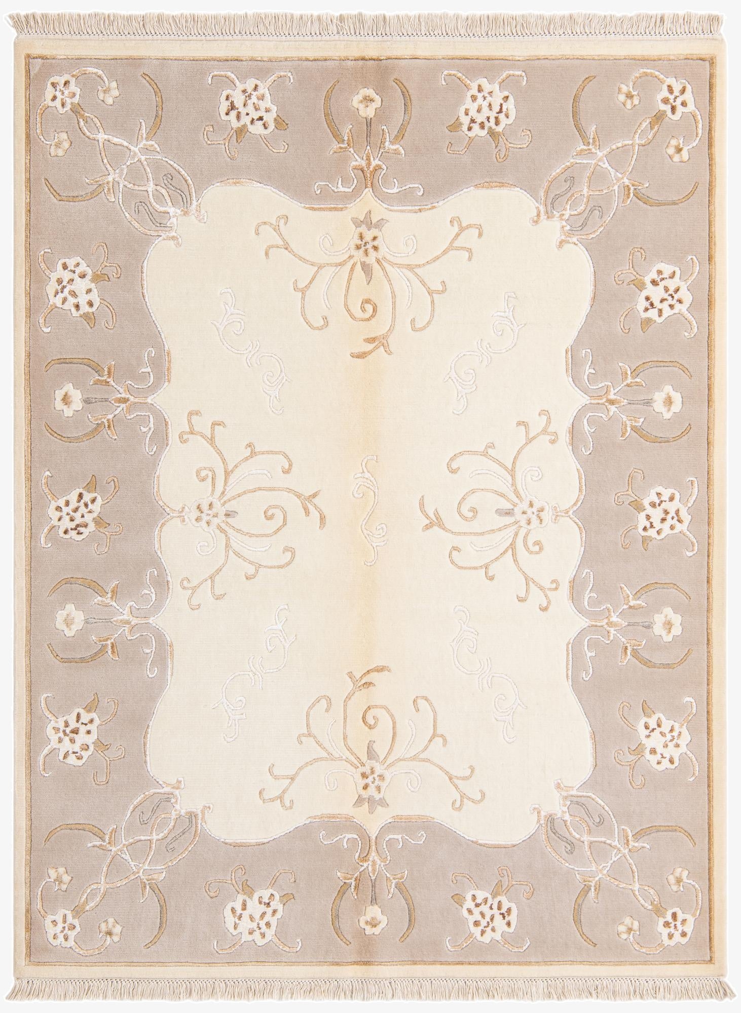 4' 11 x 6' 6  Hand Knotted Darya Wool Rug