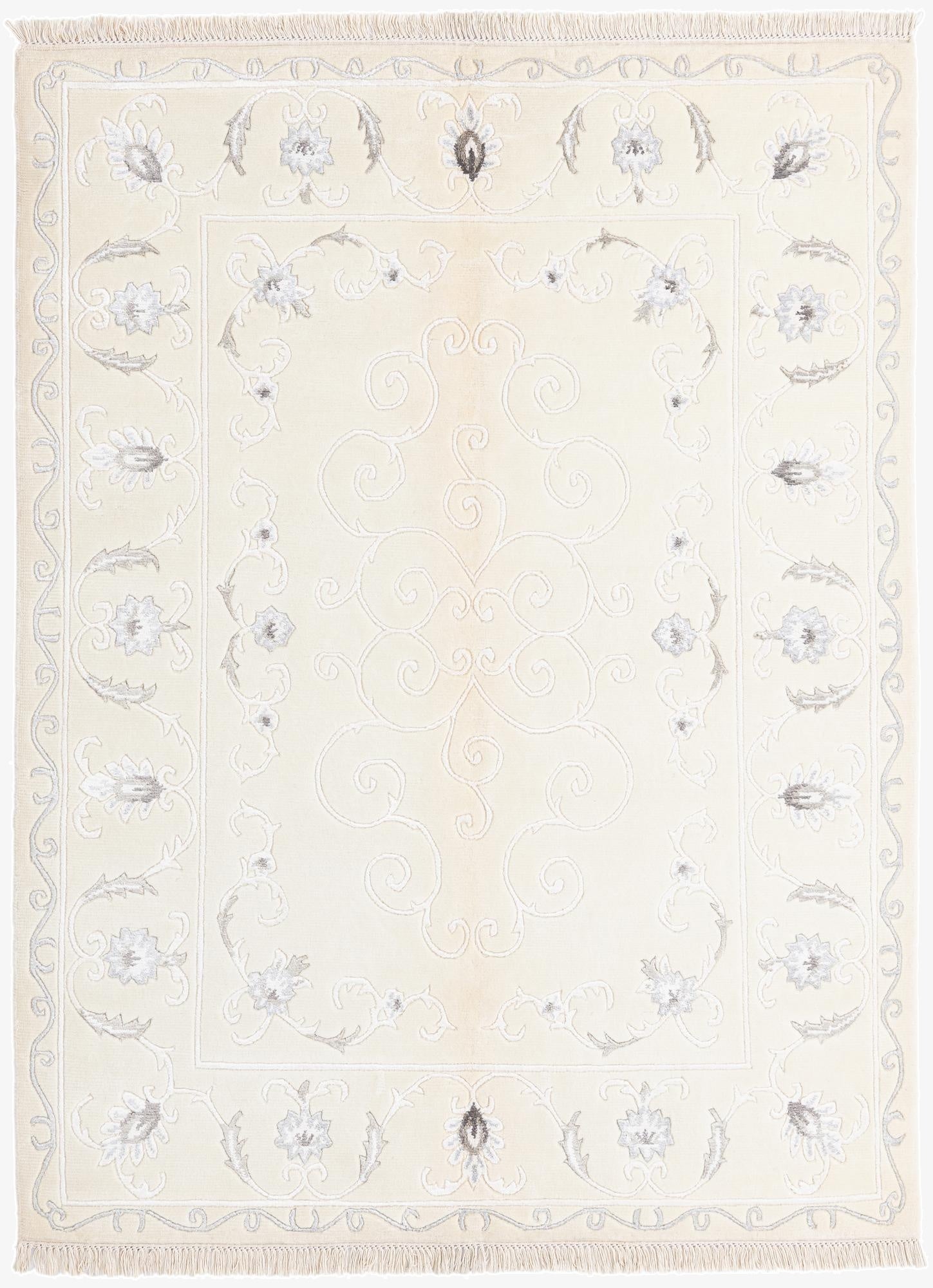 4' 11 x 6' 7  Hand Knotted Darya Wool Rug