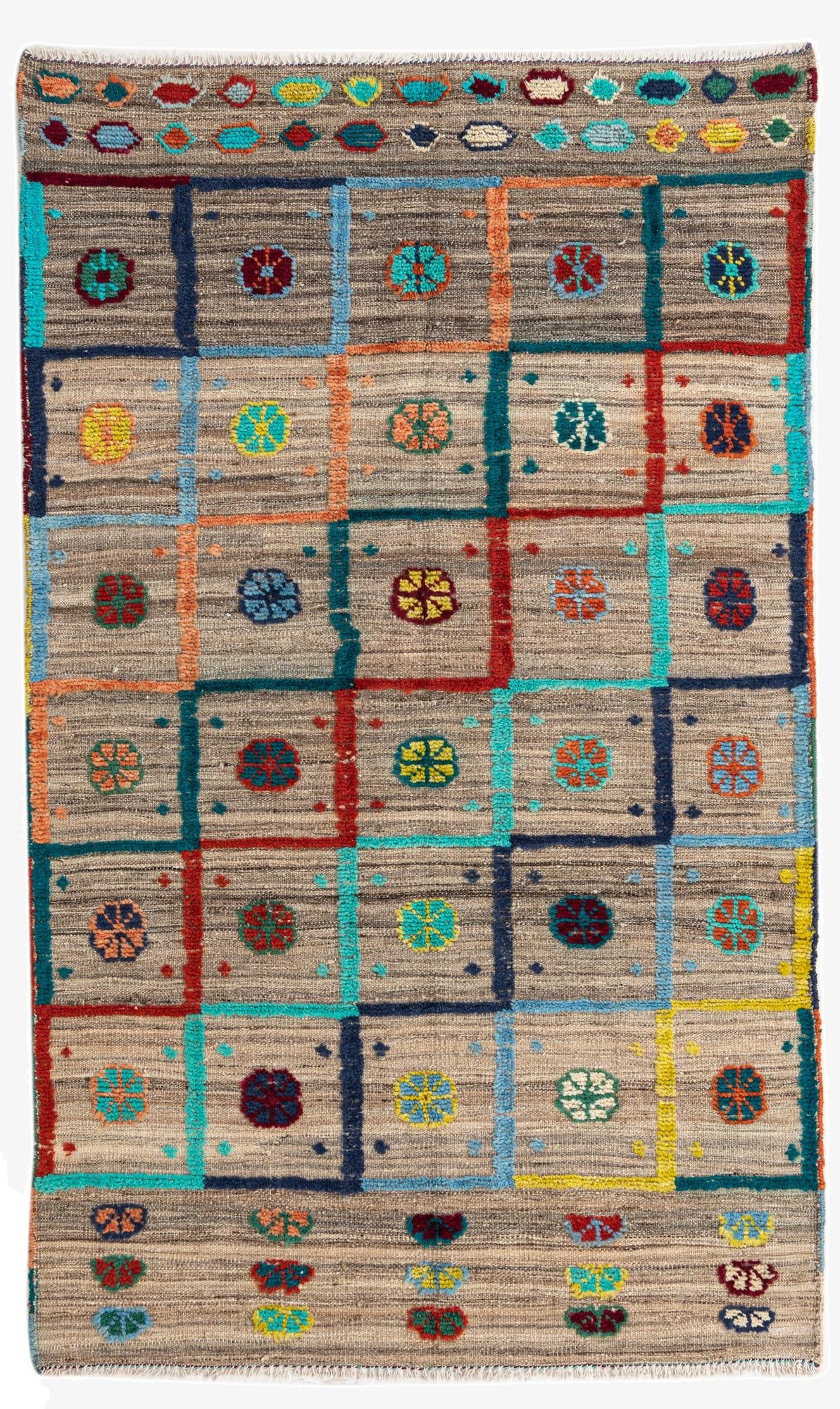 4' 2 x 6' 10  Hand Knotted Darya Wool Rug