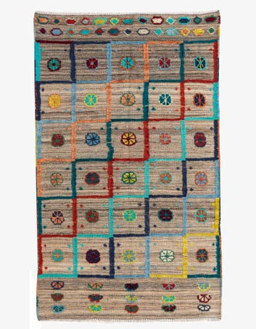 4' 2 x 6' 10 Hand Knotted Darya Wool Rug