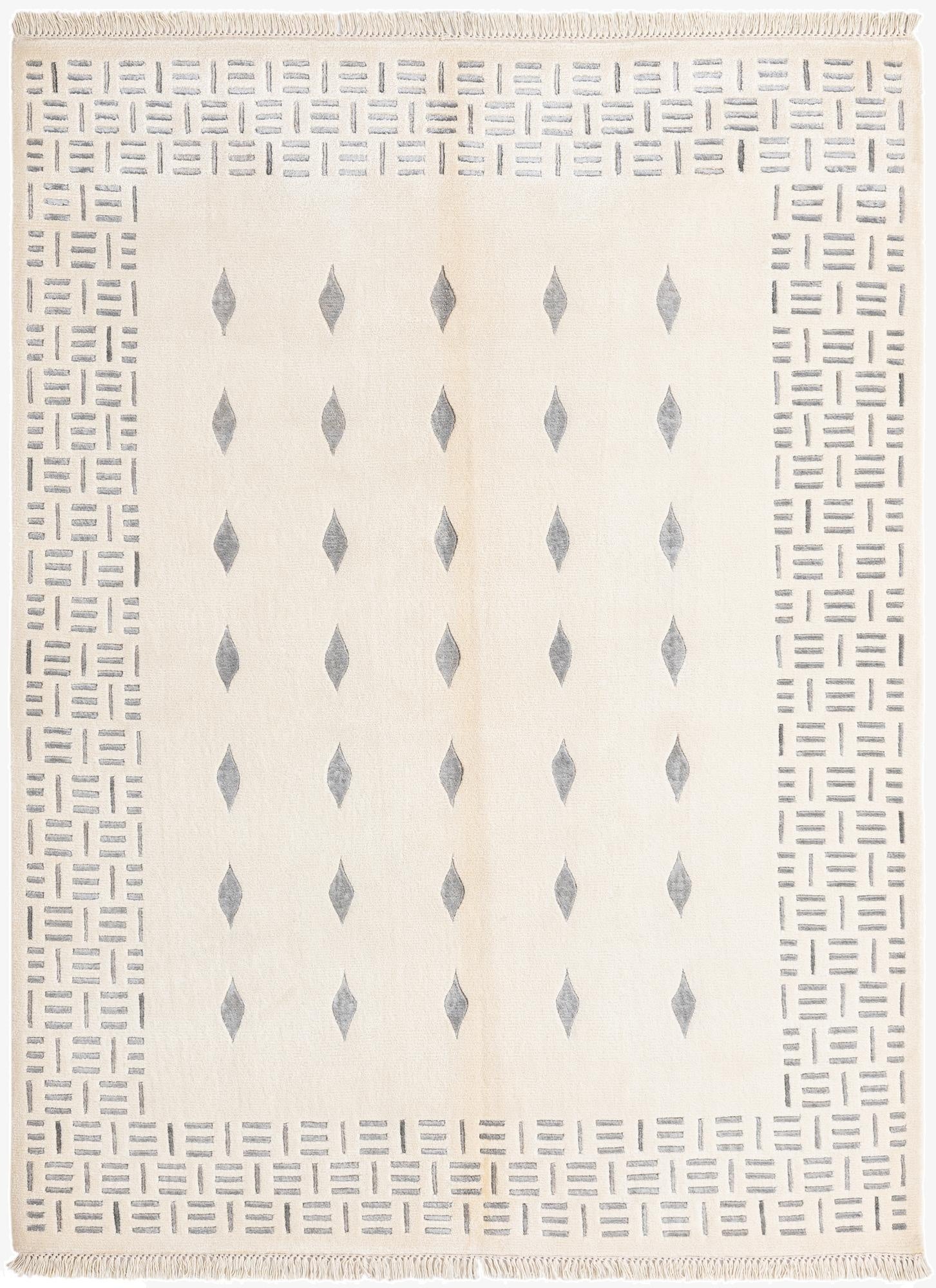4' 11 x 6' 8  Hand Knotted Darya Wool Rug