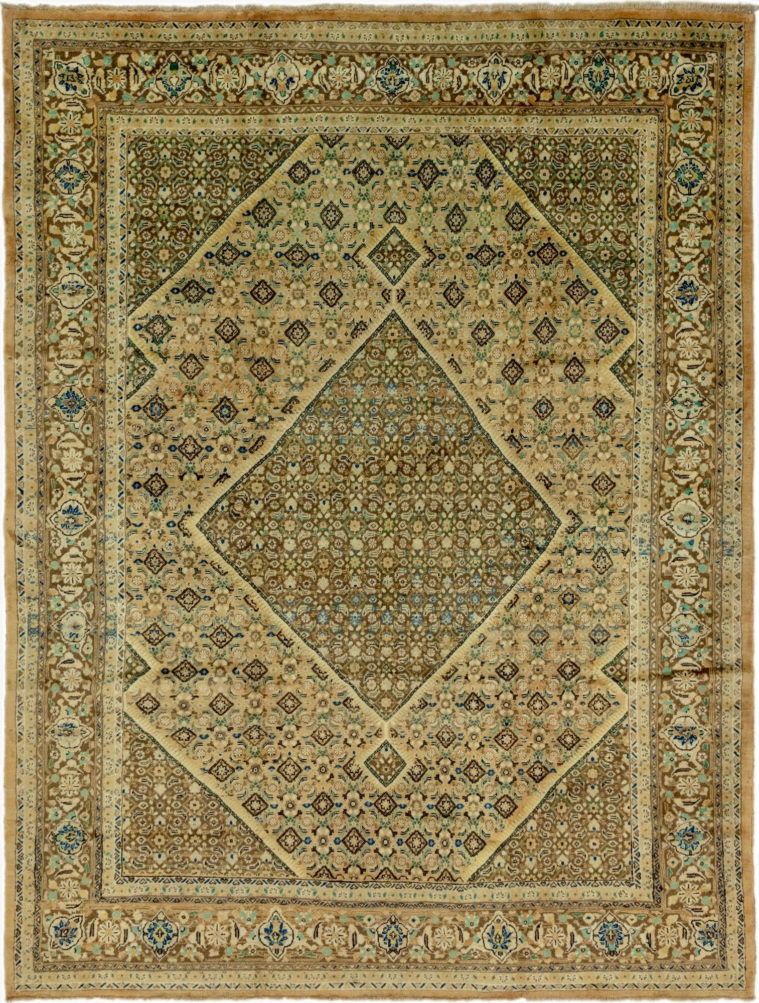 10' x 13' 2  Hand Knotted Farahan Persian Wool Rug