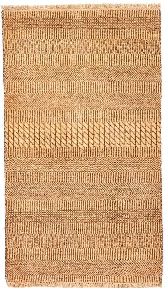 2' 6 x 4' 4 Hand Knotted Gabbeh Wool Rug