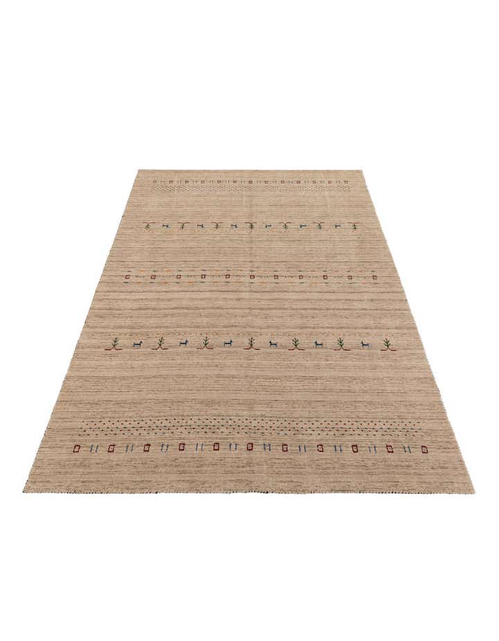 6' 6 x 9' 10 Hand Knotted Gabbeh Wool Rug