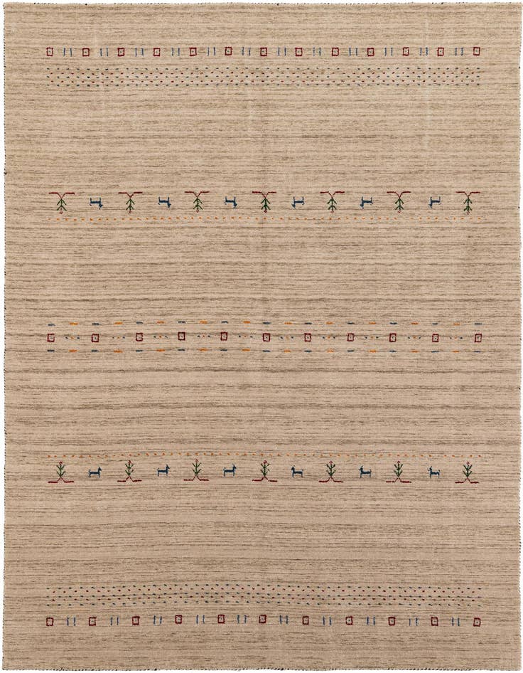 Detail image of 6' 6 x 9' 10 Hand Knotted Gabbeh Wool Rug