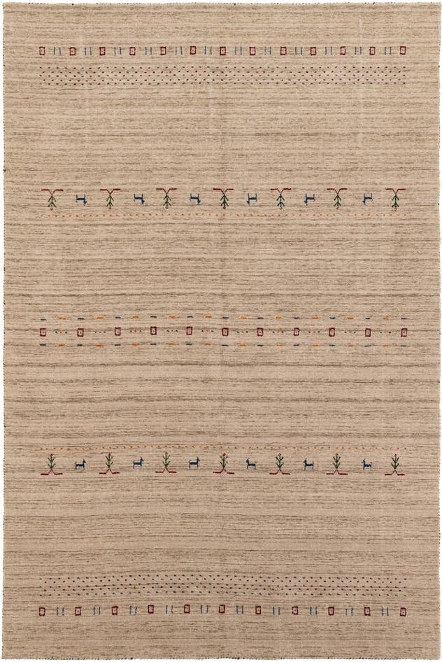 Detail image of 6' 6 x 9' 10 Hand Knotted Gabbeh Wool Rug