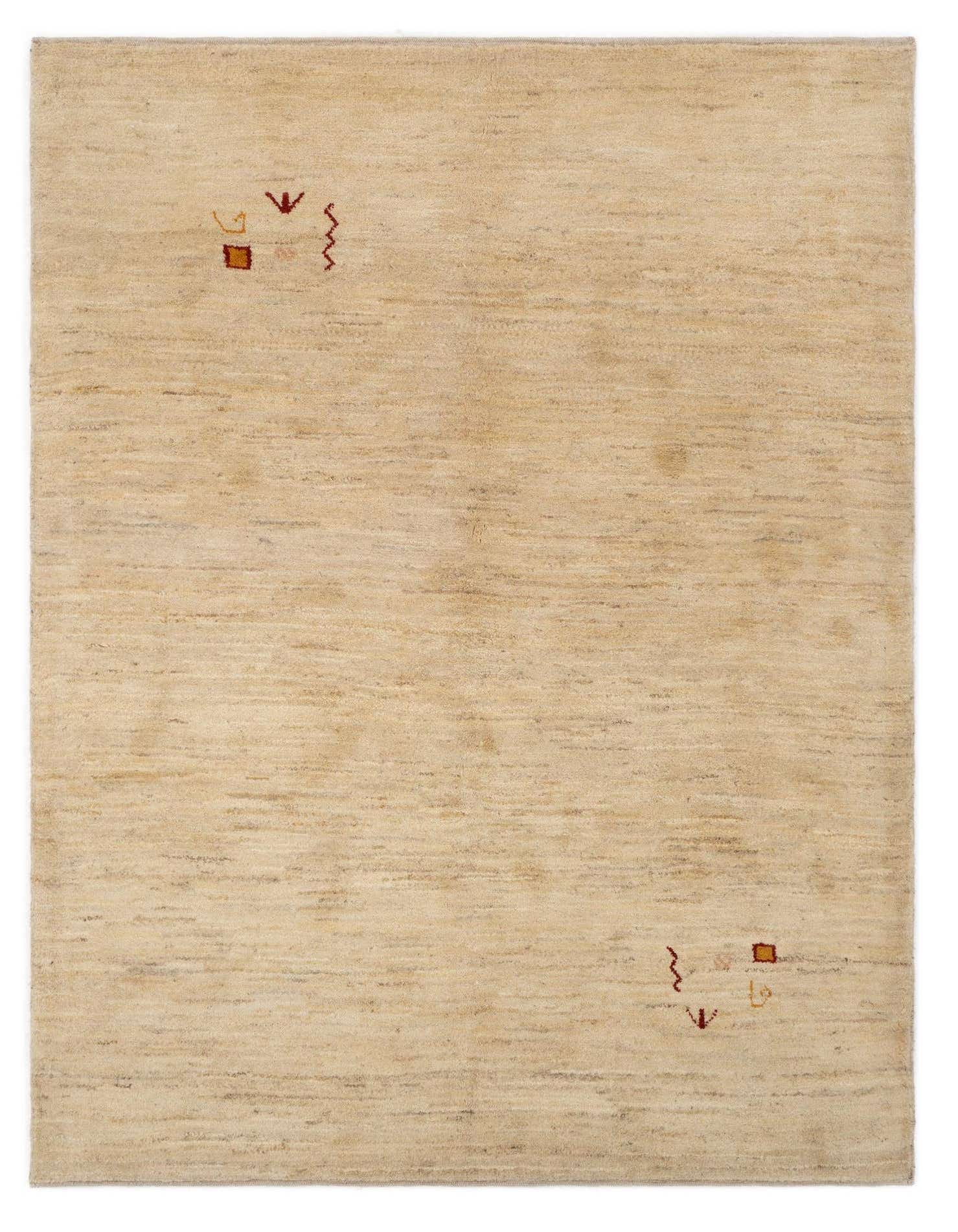 4' 11 x 6' 9 Hand Knotted Gabbeh Shouli Persian Wool Rug