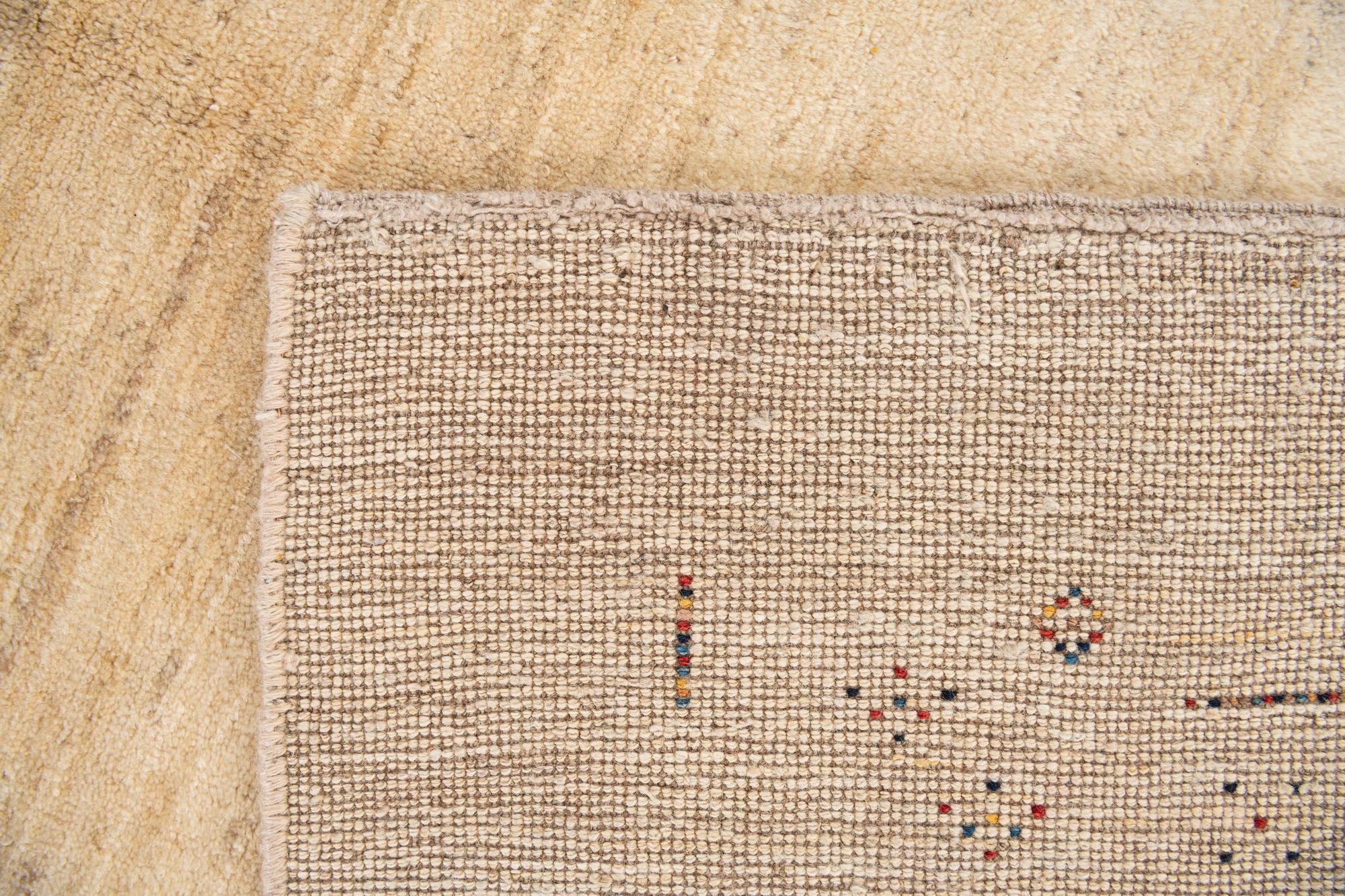 4' 10 x 6' 2 Hand Knotted Gabbeh Shouli Persian Wool Rug