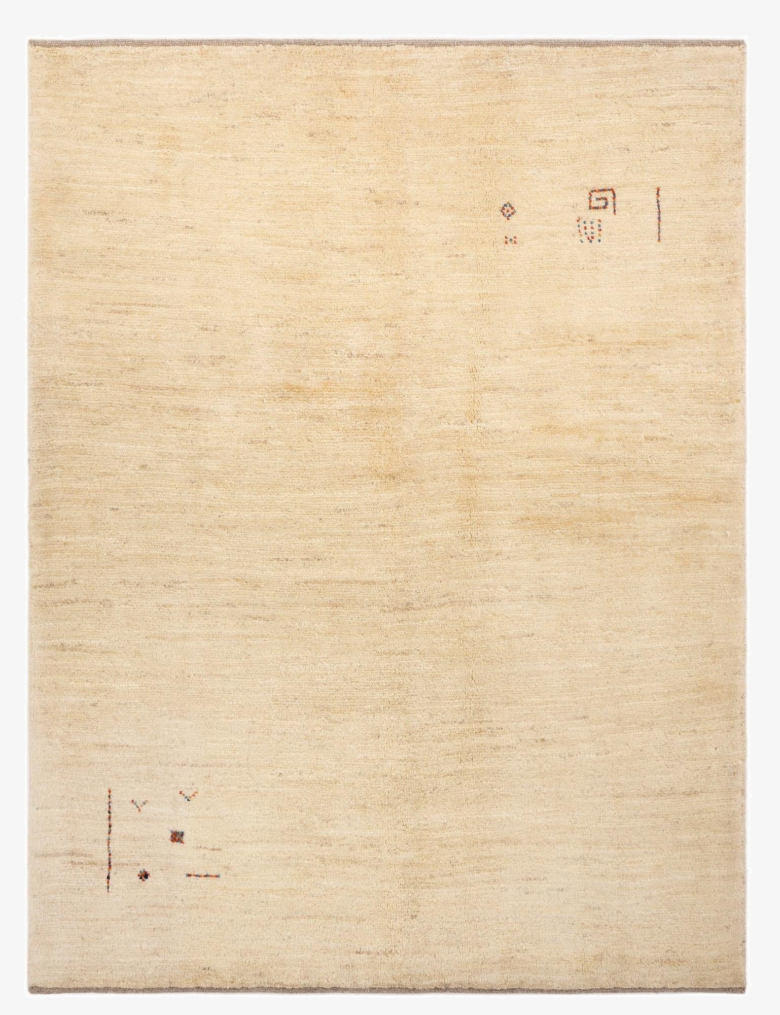 4' 8 x 6' 2 Hand Knotted Gabbeh Shouli Persian Wool Rug