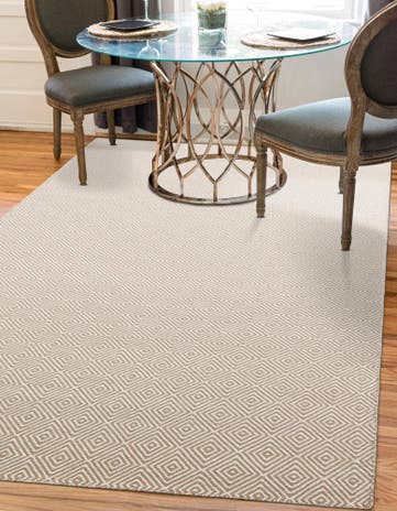 9' x 12' Hand Woven Geo Trellis Flatweave Rug