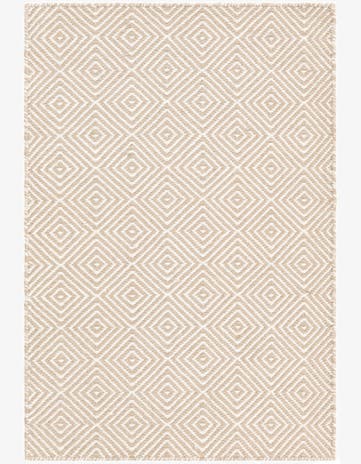 Beige Hand Woven Geo Trellis Flatweave Rug