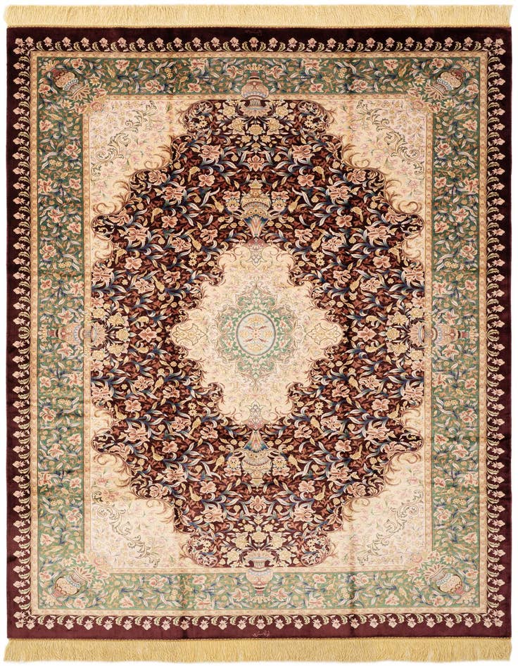 Detail image of 4' 9 x 7' 2 Ghom Design Rug