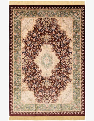 4' 9 x 7' 2 Ghom Design Rug