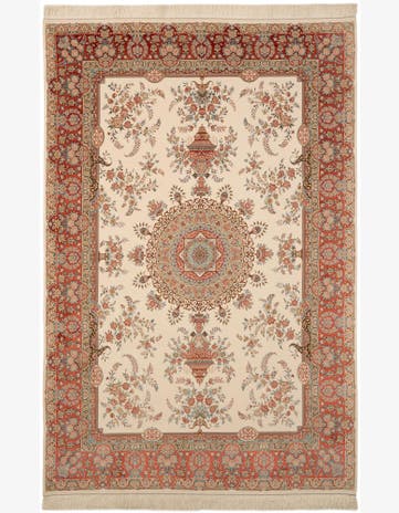 6' 4 x 9' 7 Ghom Design Rug
